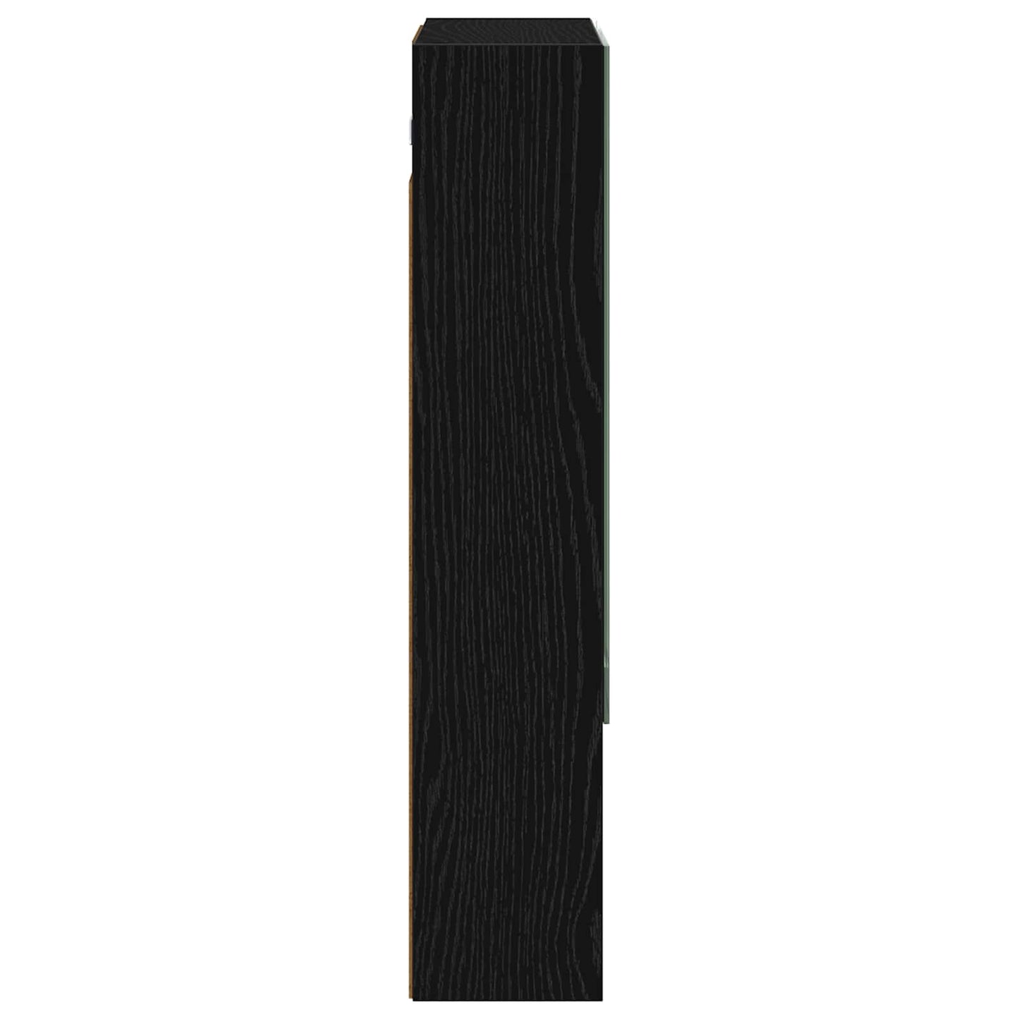 Badezimmerspiegelschrank Schwarz Eichen-Optik 50 x 14,5 x 70 cm