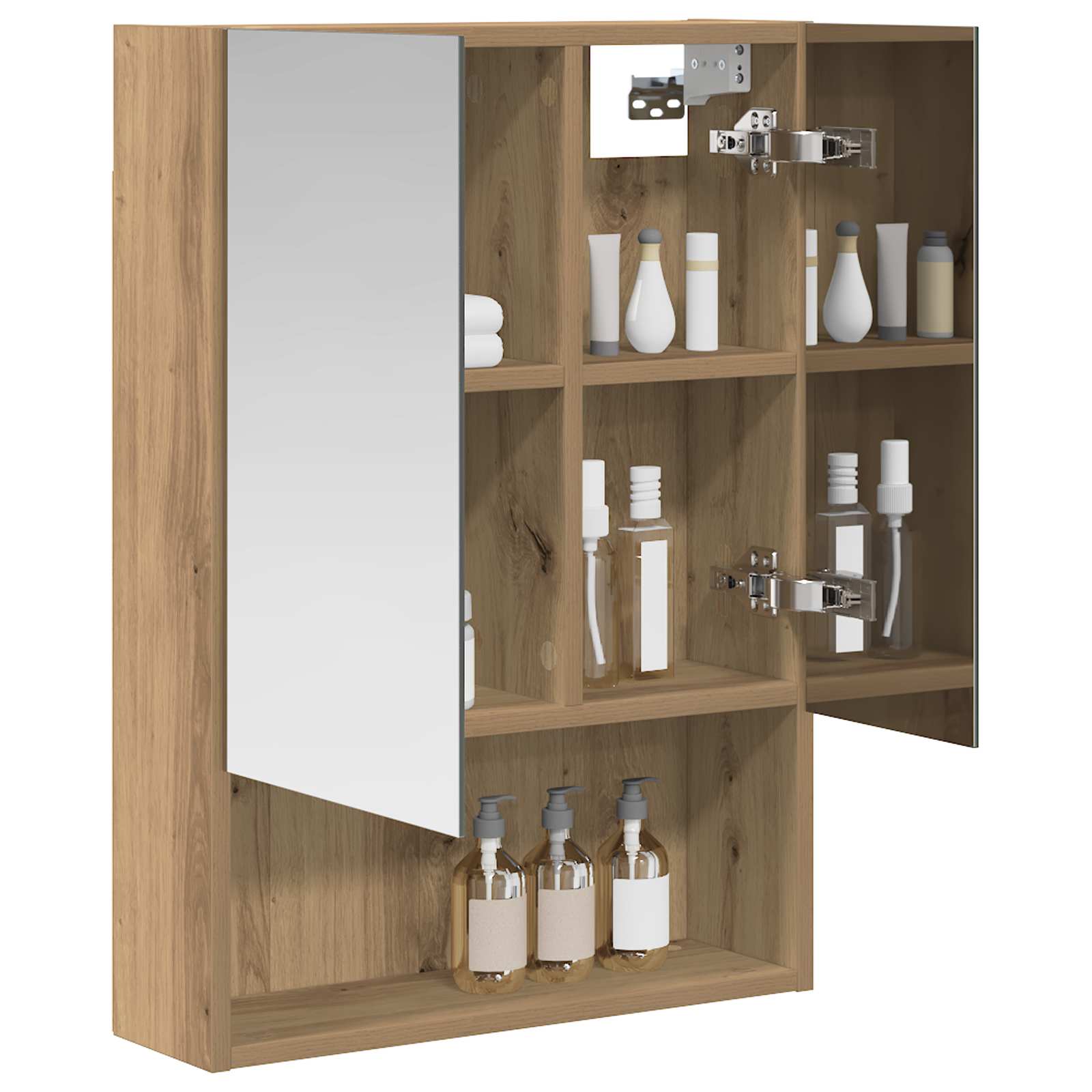 Badezimmerspiegelschrank Kunsthandwerk Eiche 50 x 14,5 x 70 cm