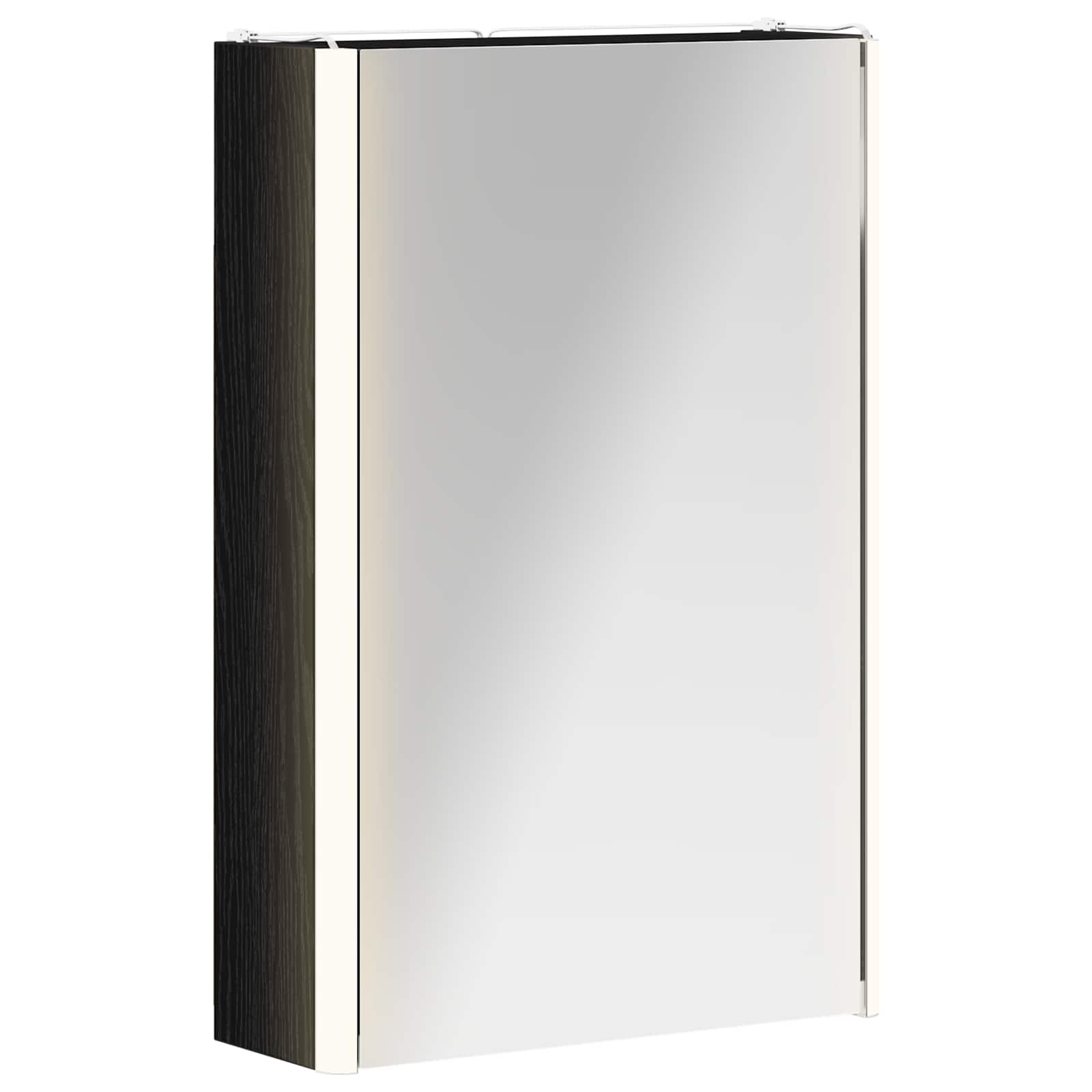 Badezimmerspiegelschrank Schwarz Eichen-Optik 33 x 11,5 x 50 cm