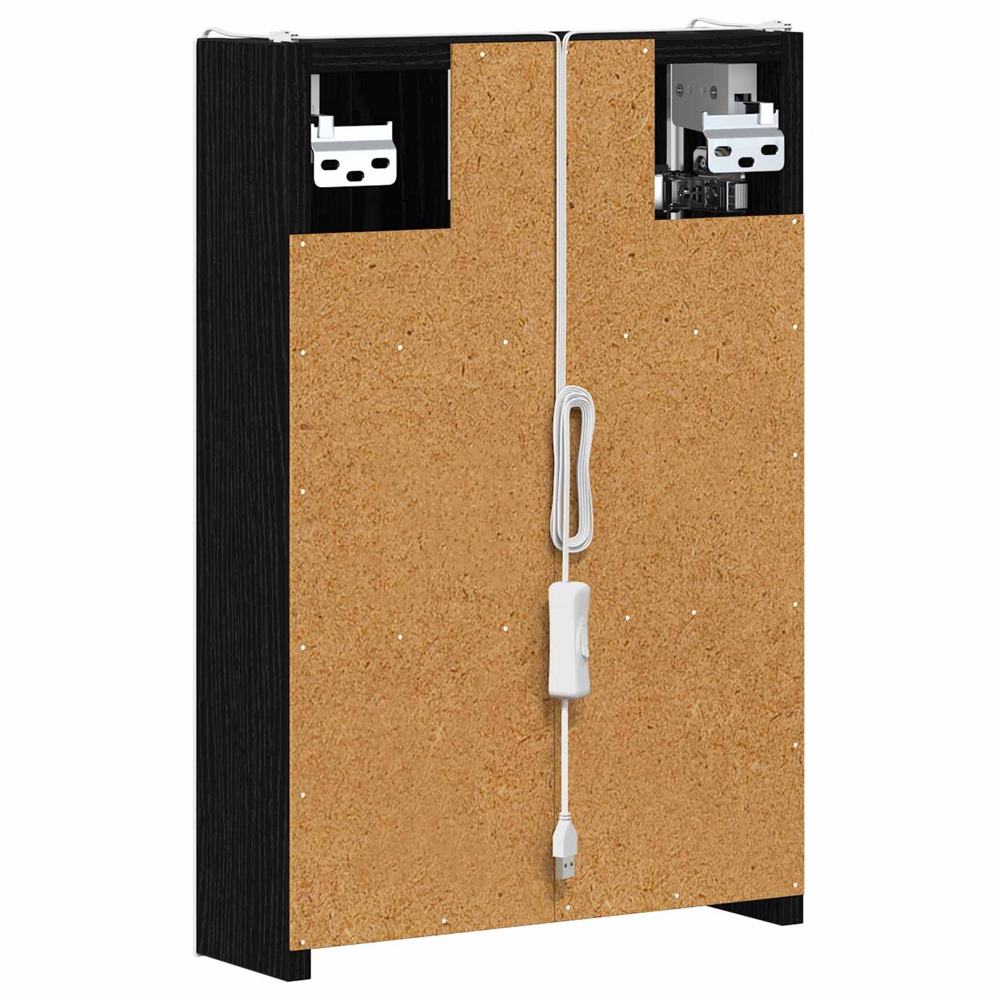 Badezimmerspiegelschrank Schwarz Eichen-Optik 33 x 11,5 x 50 cm