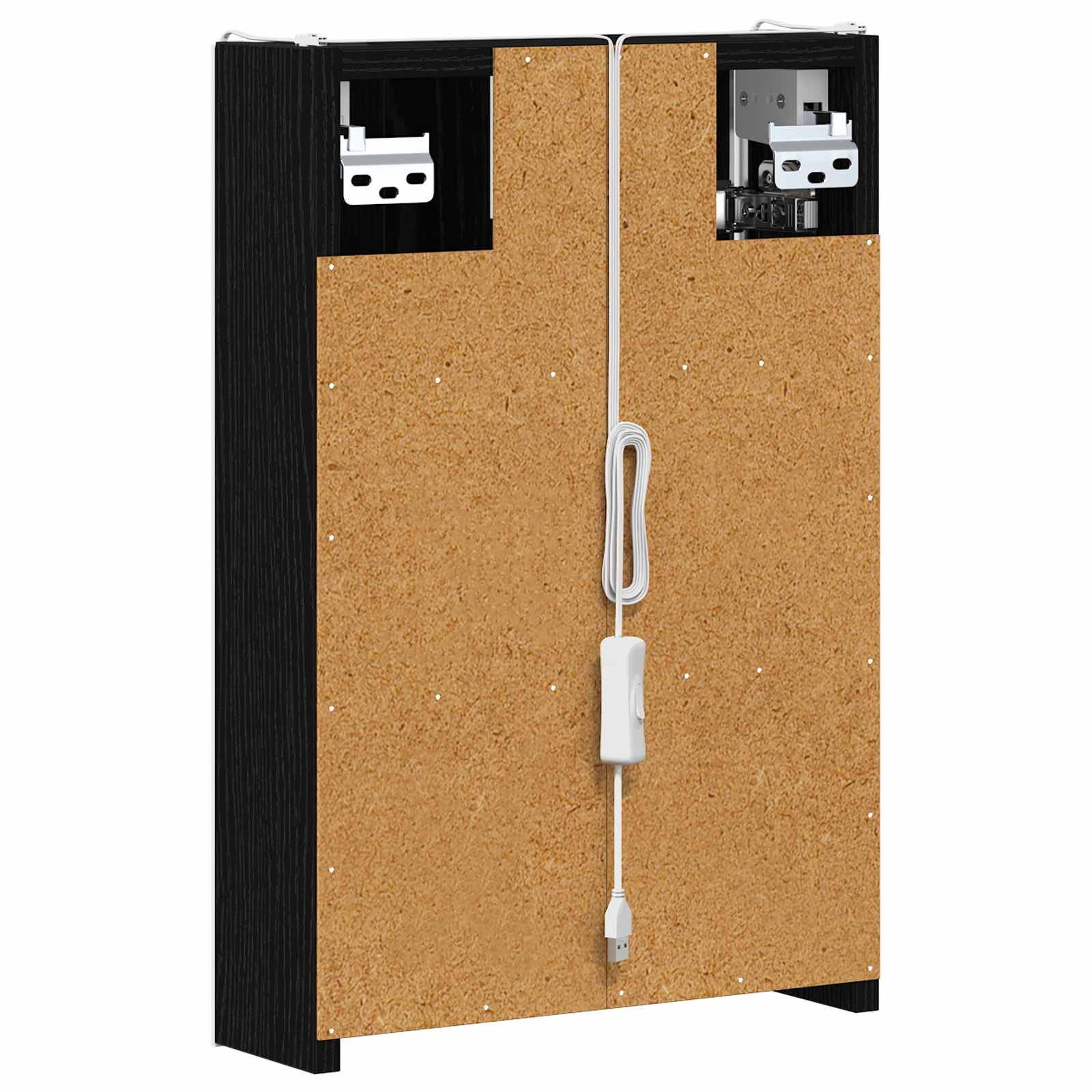 Badezimmerspiegelschrank Schwarz Eichen-Optik 33 x 11,5 x 50 cm