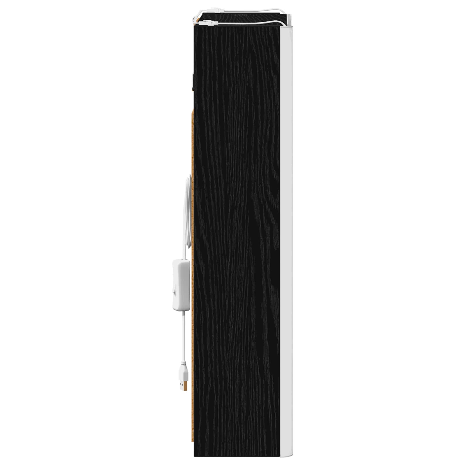 Badezimmerspiegelschrank Schwarz Eichen-Optik 33 x 11,5 x 50 cm