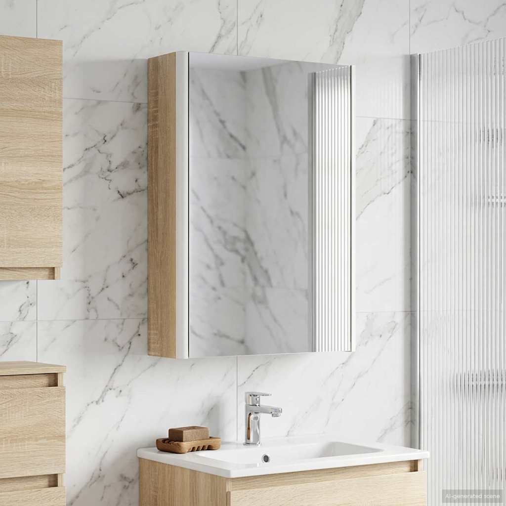 Badezimmerspiegelschrank Sonoma-Eiche 33 x 11,5 x 50 cm