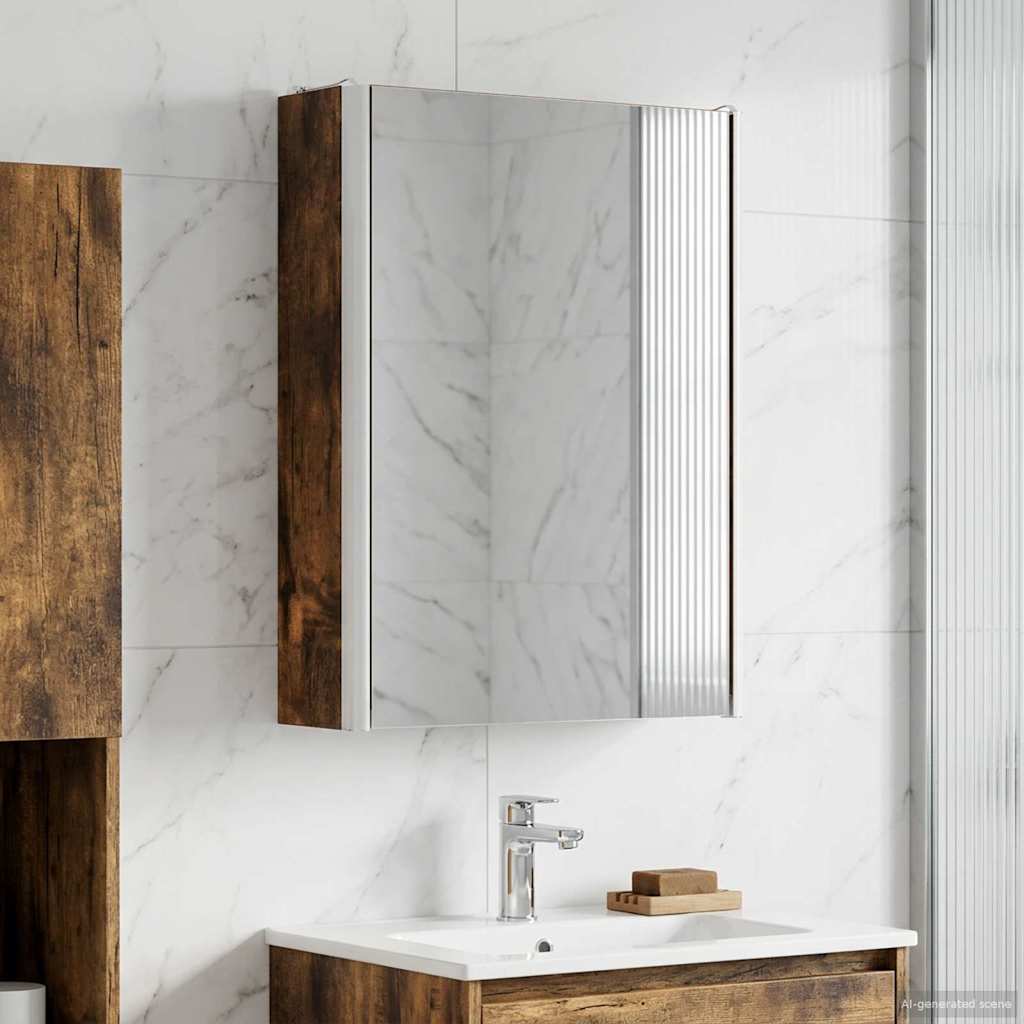 Badezimmerspiegelschrank Geräucherte Eiche 33 x 11,5 x 50 cm