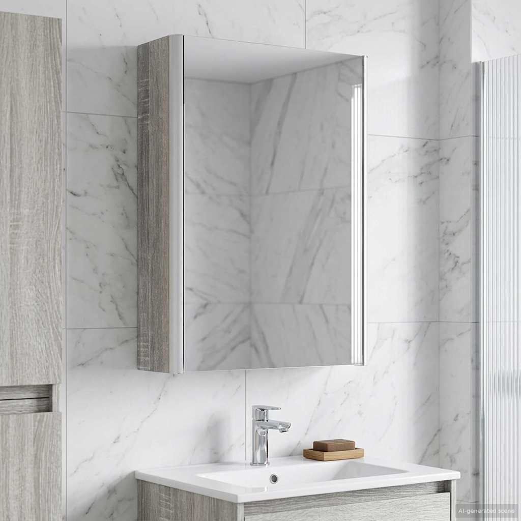 Badezimmerspiegelschrank Graues Sonoma 33 x 11,5 x 50 cm