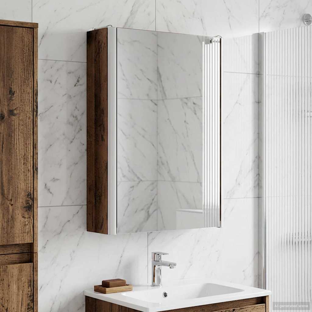 Badezimmerspiegelschrank Altholz 33 x 11,5 x 50 cm