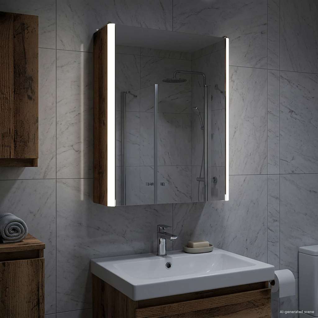 Badezimmerspiegelschrank Altholz 33 x 11,5 x 50 cm