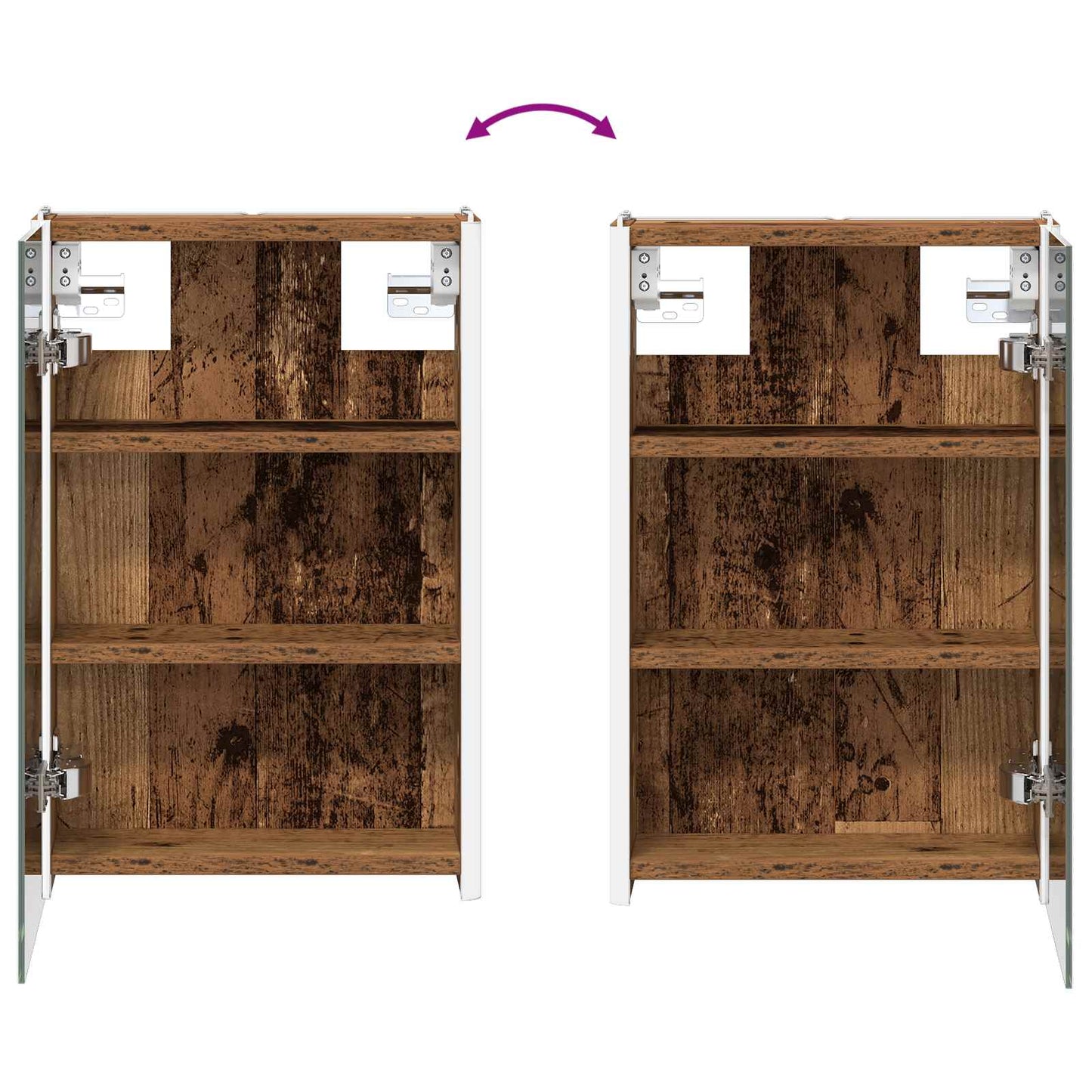 Badezimmerspiegelschrank Altholz 33 x 11,5 x 50 cm