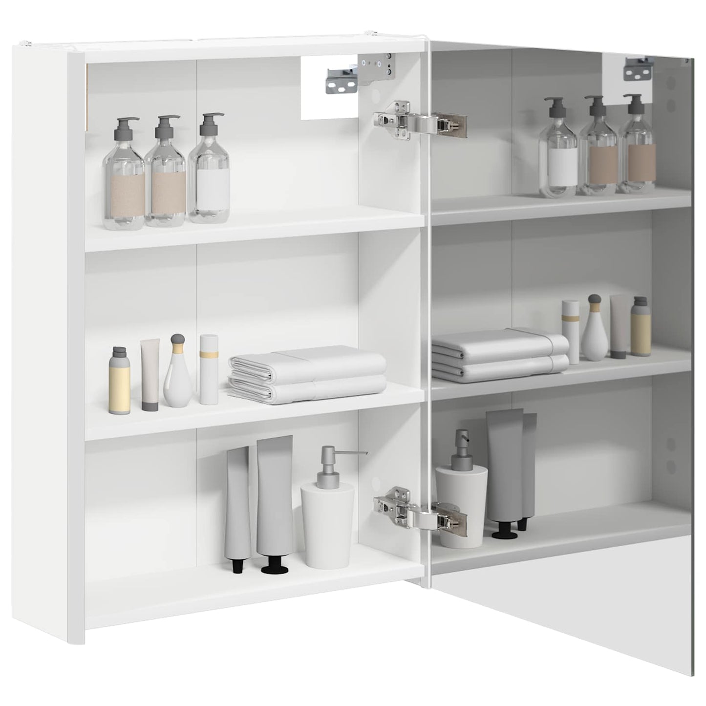 Badezimmerspiegelschrank Weiß 53,5 x 15,5 x 70 cm Holzwerkstoff