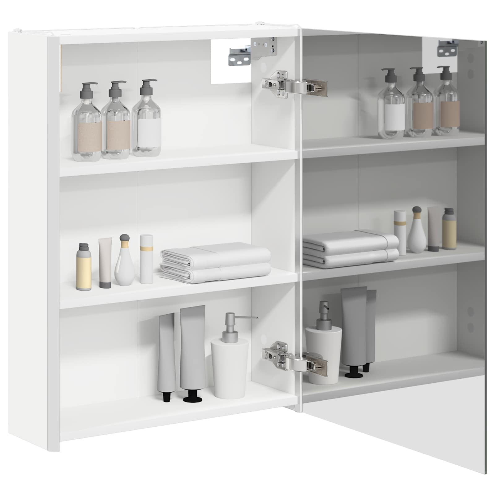 Badezimmerspiegelschrank Weiß 53,5 x 15,5 x 70 cm Holzwerkstoff