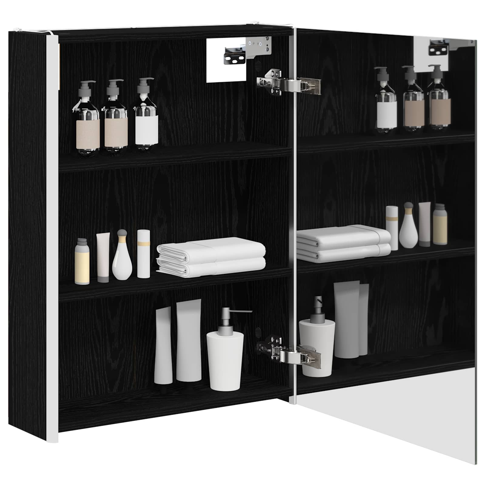 Badezimmerspiegelschrank Schwarz Eichen-Optik