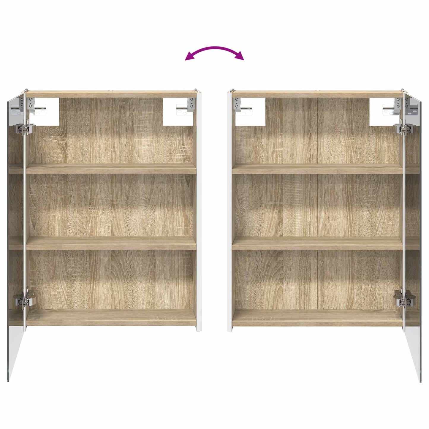 Badezimmerspiegelschrank Sonoma-Eiche 53,5 x 15,5 x 70 cm