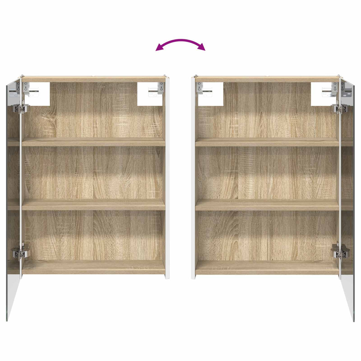 Badezimmerspiegelschrank Sonoma-Eiche 53,5 x 15,5 x 70 cm