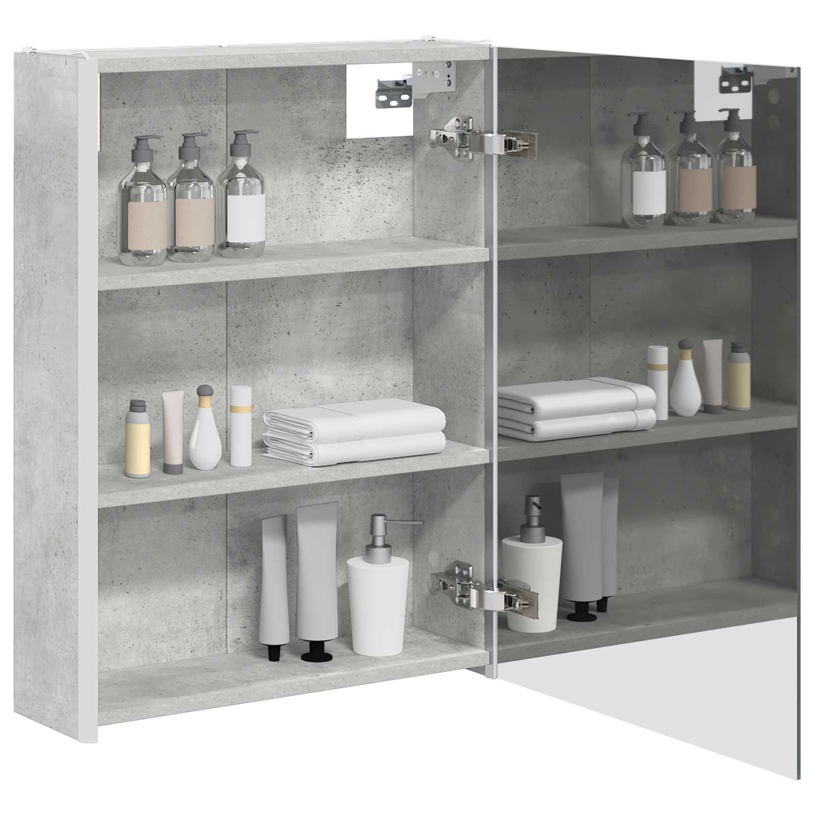 Badezimmerspiegelschrank Beton Grau 53,5 x 15,5 x 70 cm