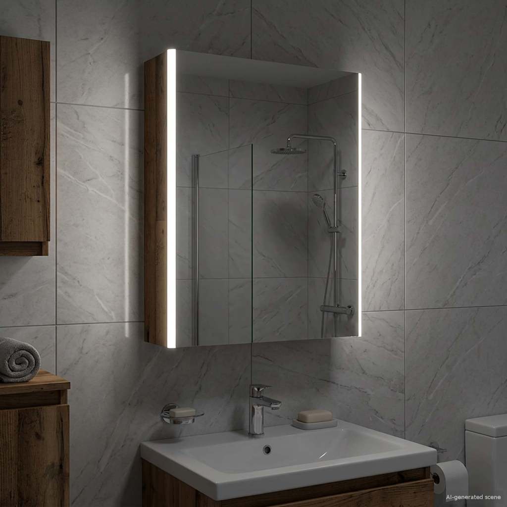 Badezimmerspiegelschrank Altholz 53,5 x 15,5 x 70 cm