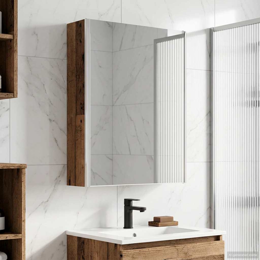 Badezimmerspiegelschrank Altholz 53,5 x 15,5 x 70 cm