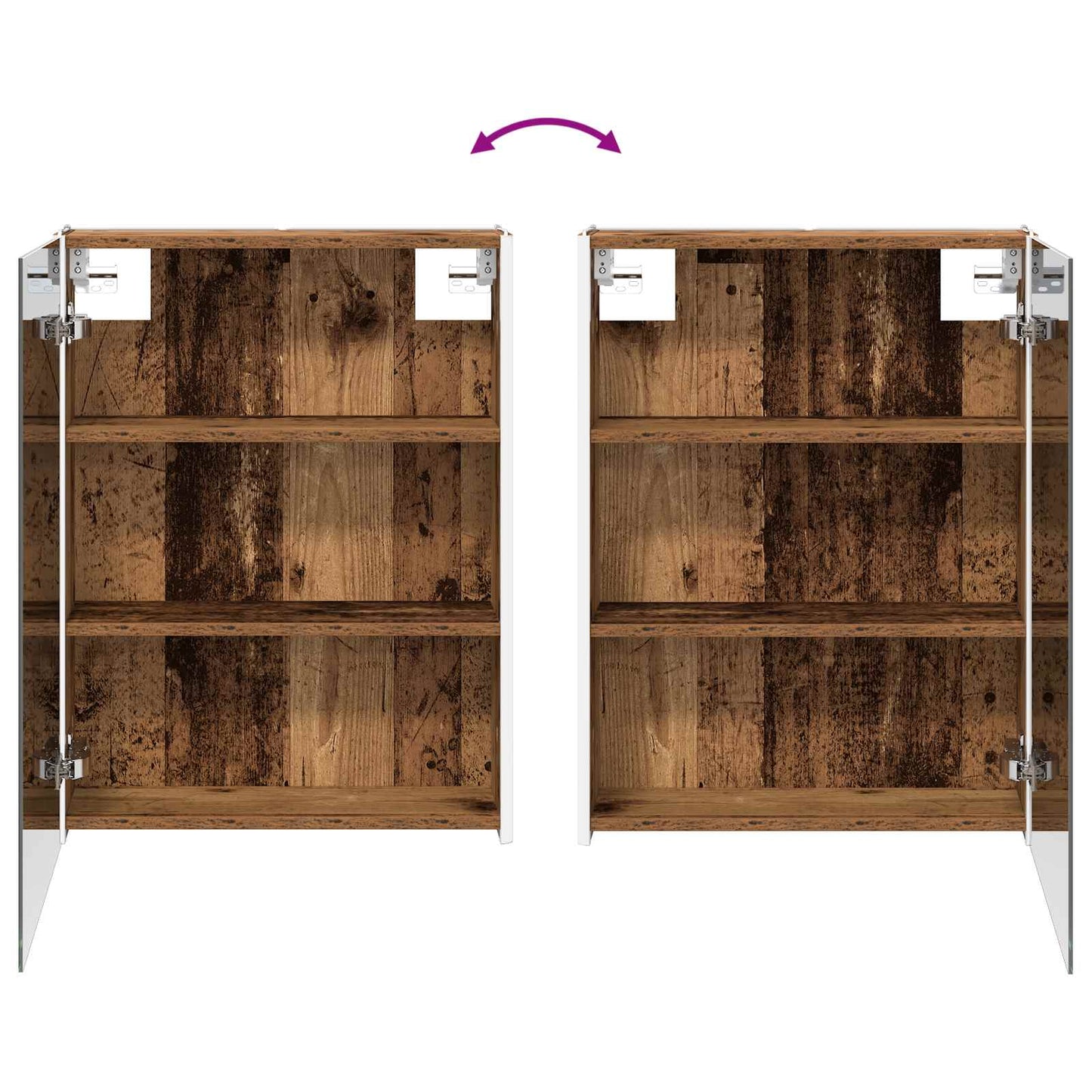 Badezimmerspiegelschrank Altholz 53,5 x 15,5 x 70 cm