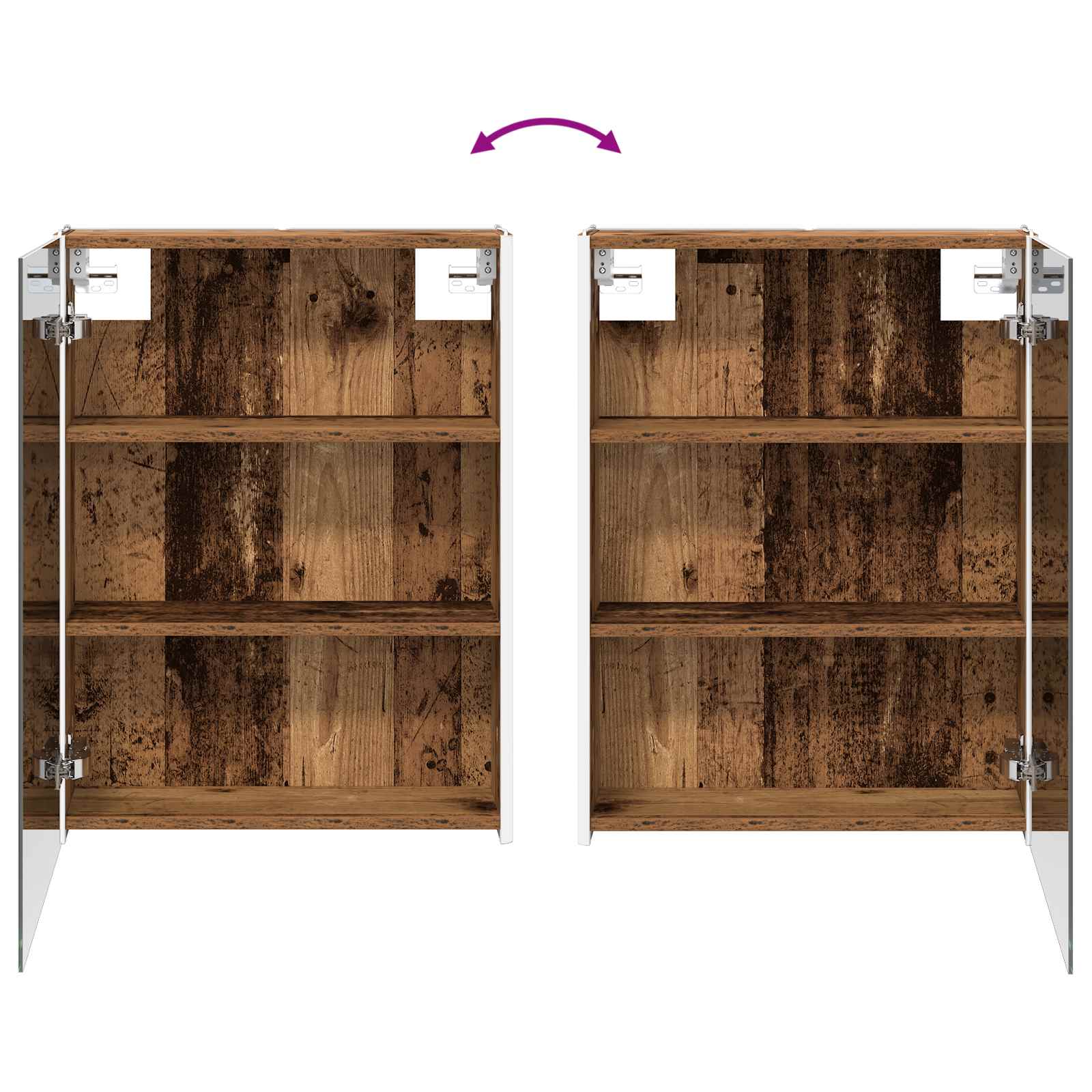 Badezimmerspiegelschrank Altholz 53,5 x 15,5 x 70 cm