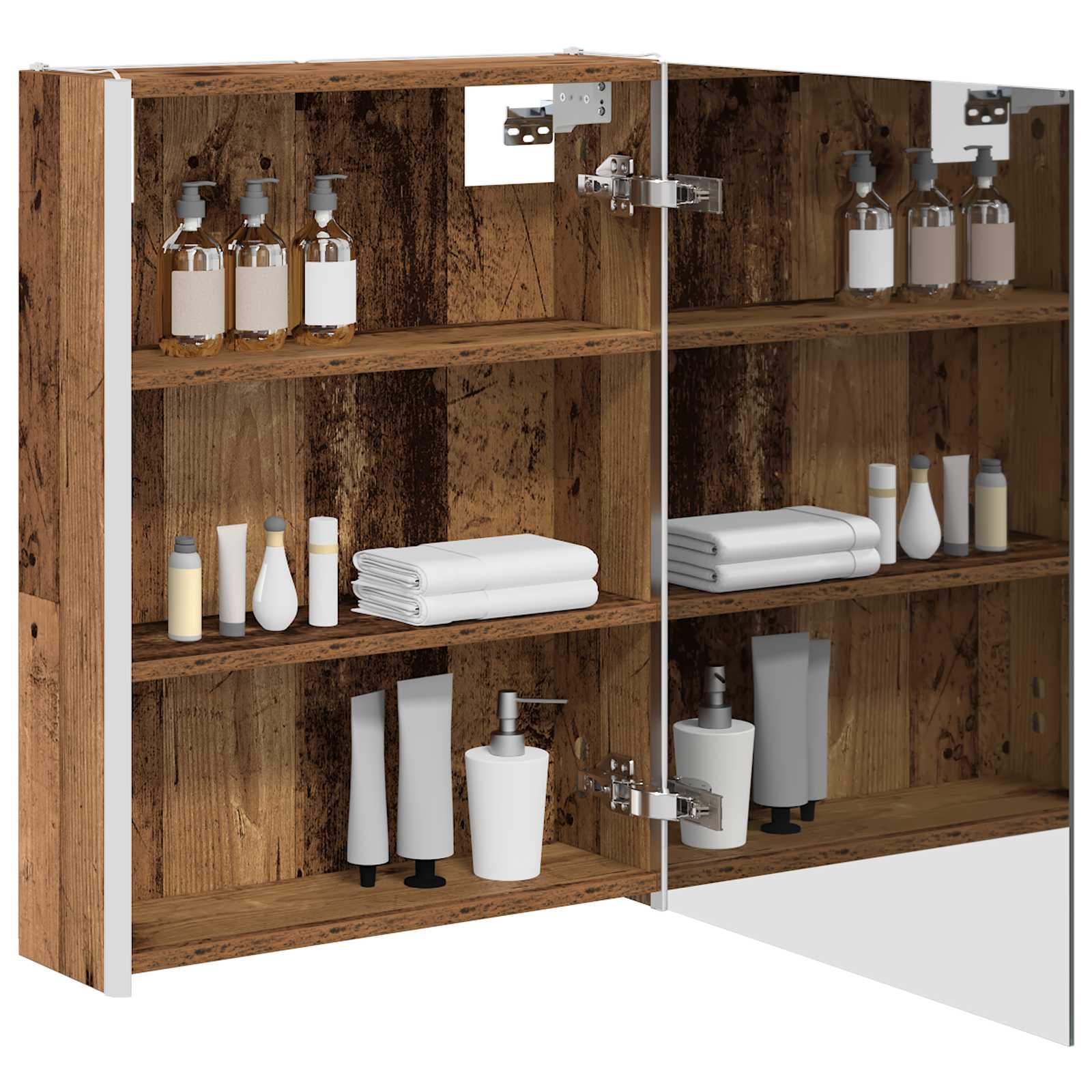 Badezimmerspiegelschrank Altholz 53,5 x 15,5 x 70 cm