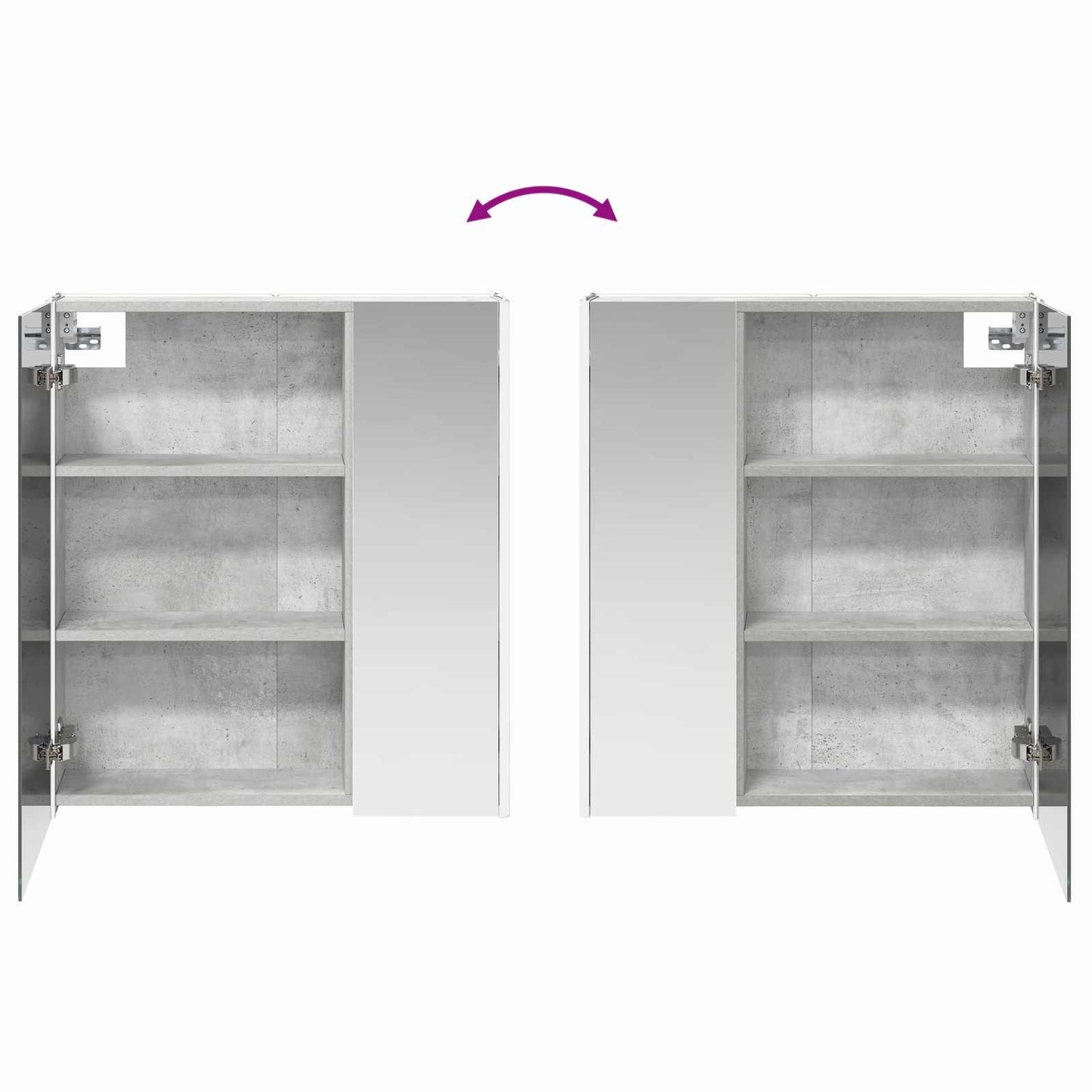 Badezimmerspiegelschrank Beton Grau 63,5 x 15,5 x 70 cm