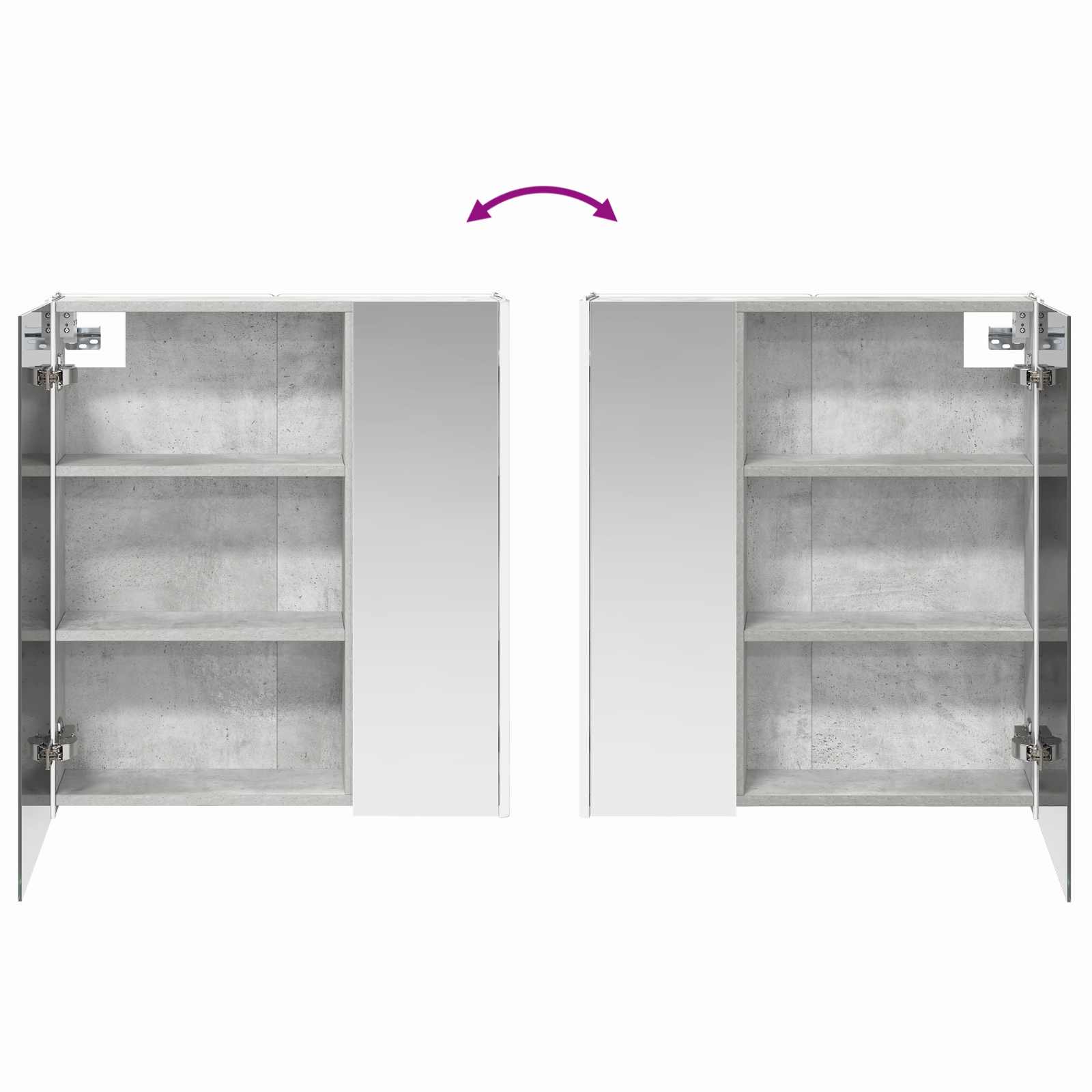 Badezimmerspiegelschrank Beton Grau 63,5 x 15,5 x 70 cm