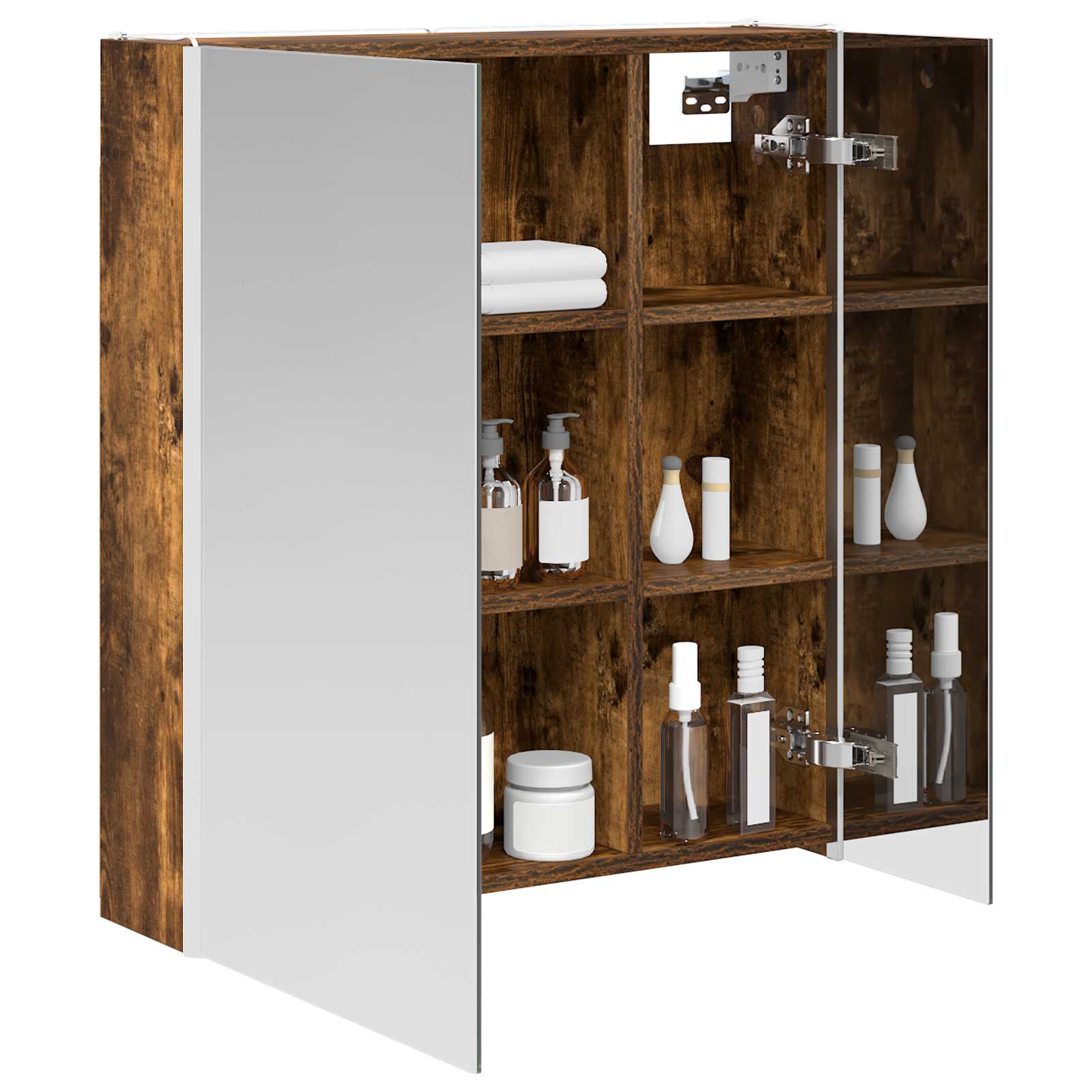 Badezimmerspiegelschrank Geräucherte Eiche 63,5 x 15,5 x 70 cm