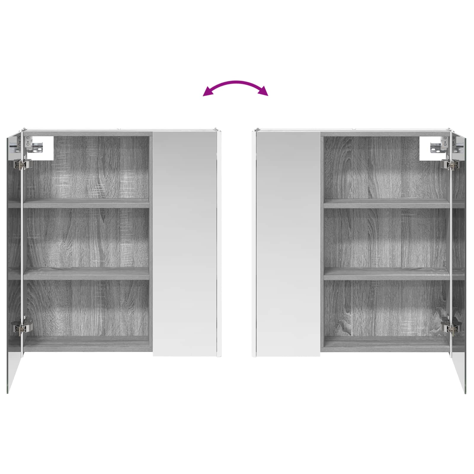 Badezimmerspiegelschrank Graues Sonoma 63,5 x 15,5 x 70 cm