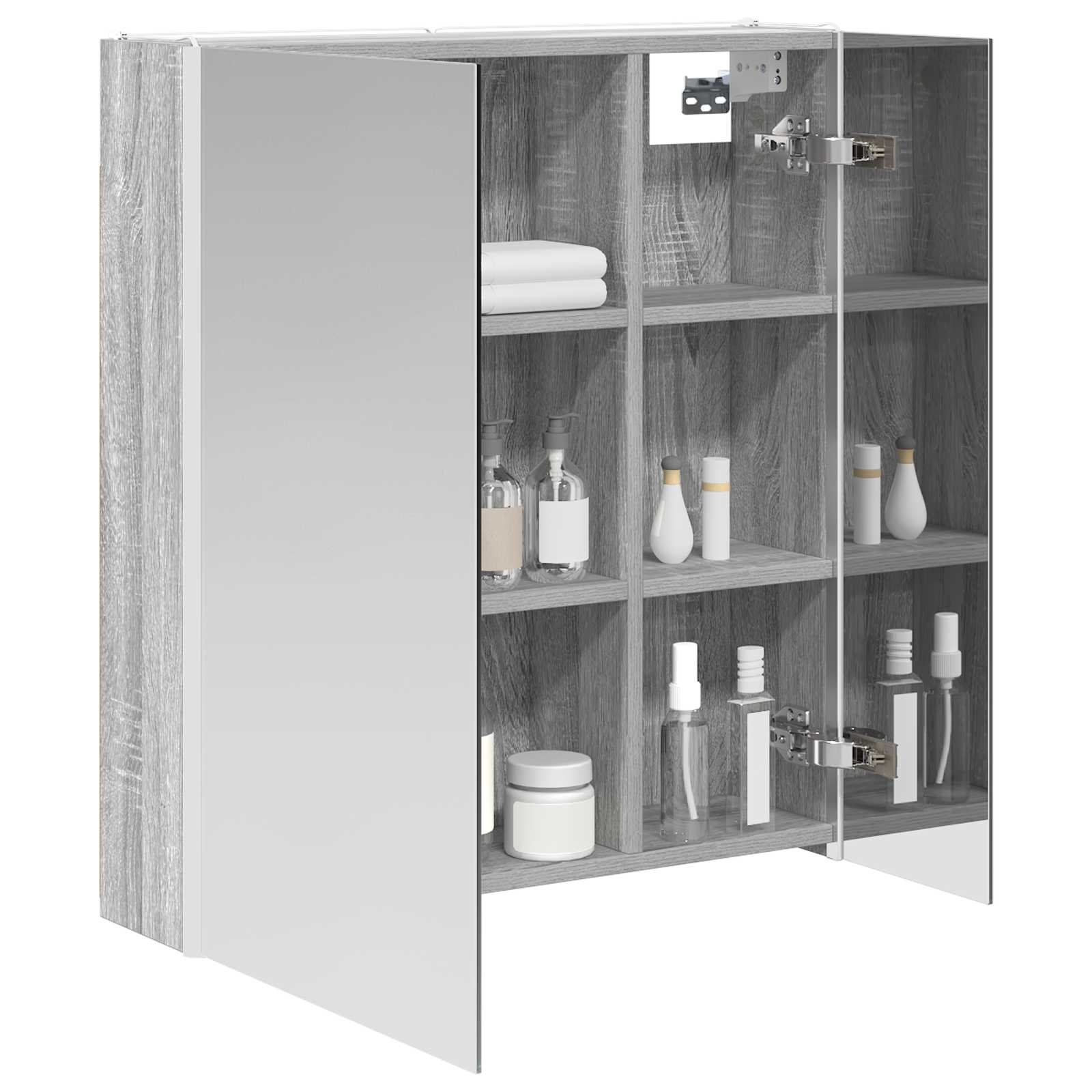Badezimmerspiegelschrank Graues Sonoma 63,5 x 15,5 x 70 cm