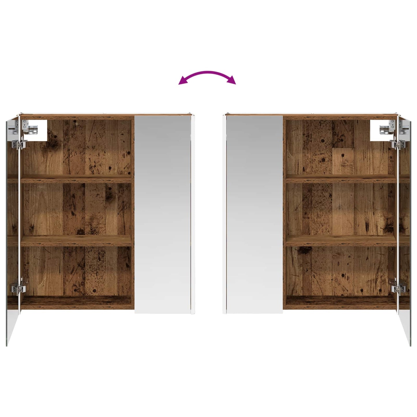 Badezimmerspiegelschrank Altholz 63,5 x 15,5 x 70 cm