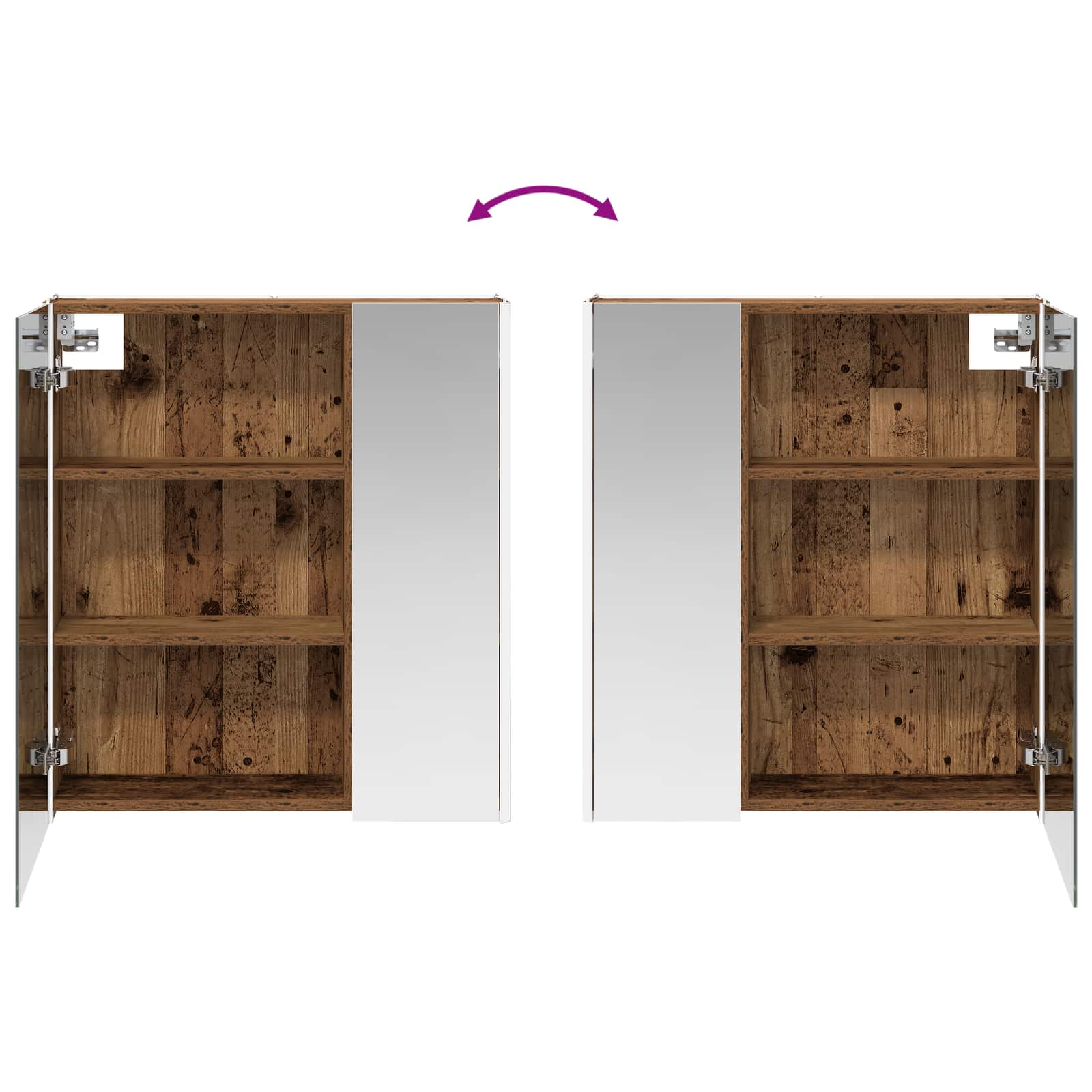 Badezimmerspiegelschrank Altholz 63,5 x 15,5 x 70 cm