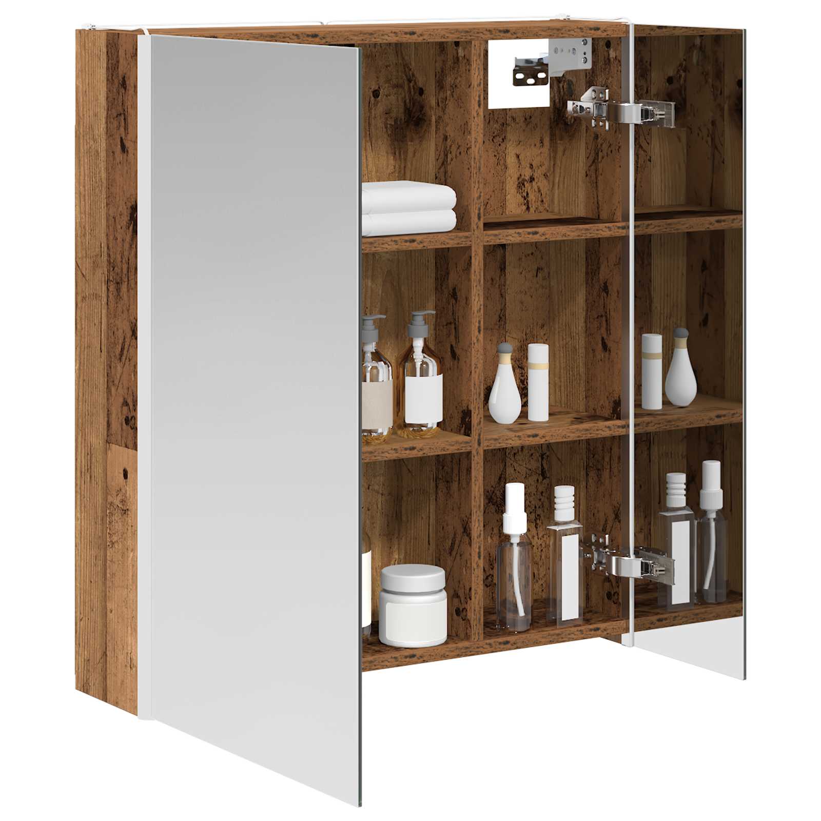 Badezimmerspiegelschrank Altholz 63,5 x 15,5 x 70 cm
