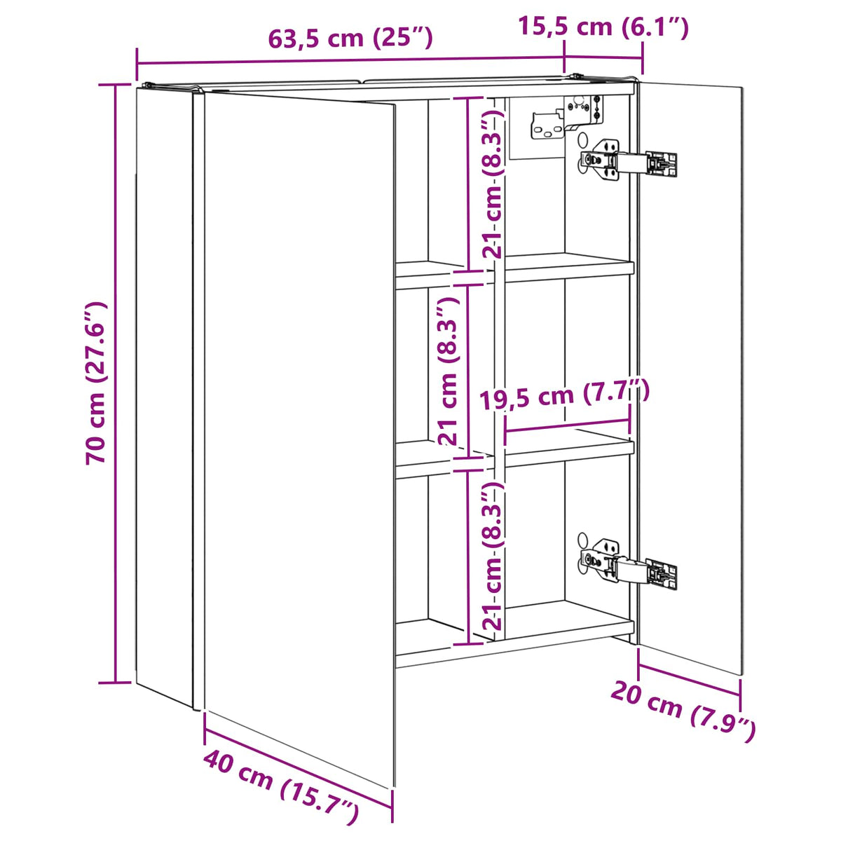 Badezimmerspiegelschrank Kunsthandwerk Eiche