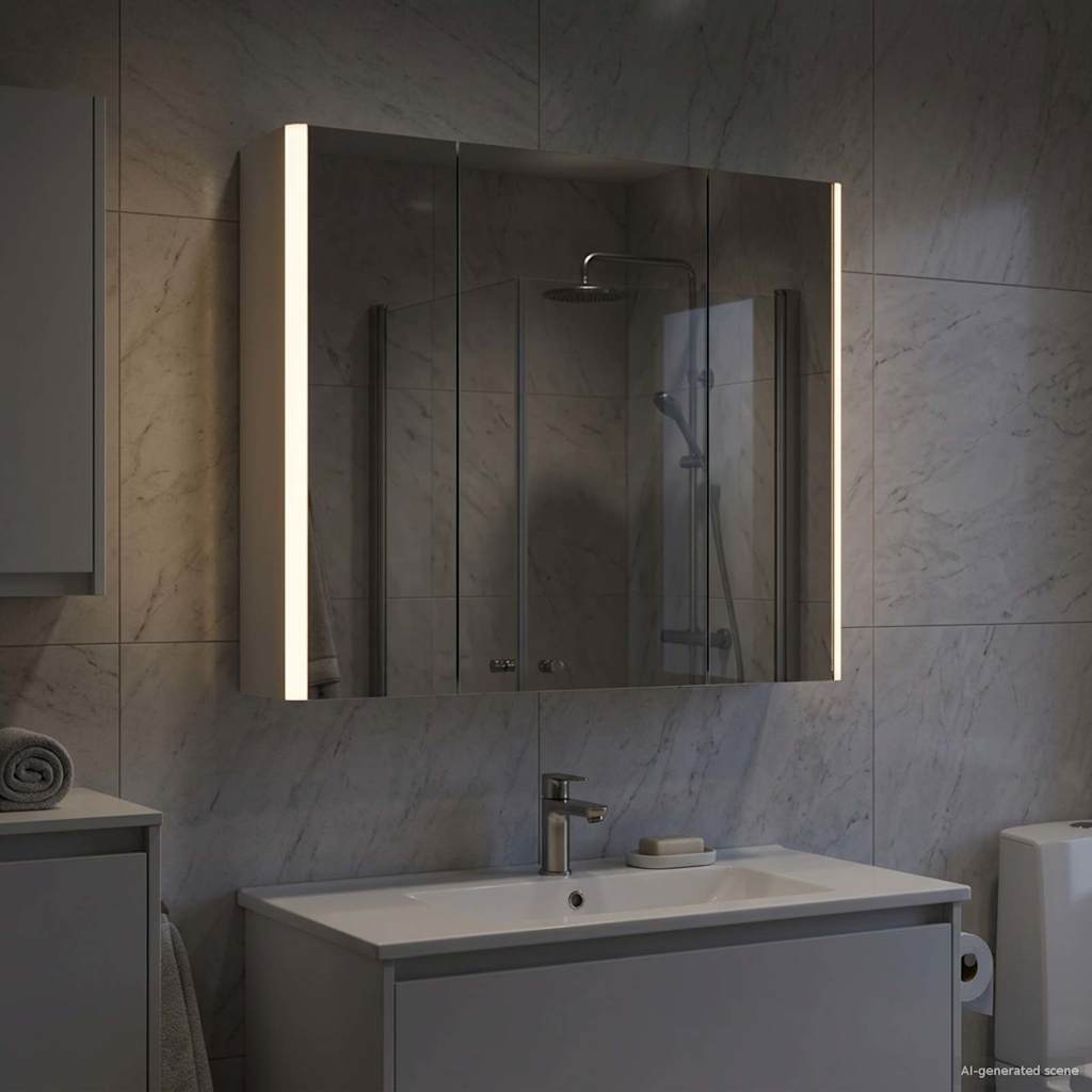 Badezimmerspiegelschrank Weiß 63,5 x 15,5 x 60,5 cm