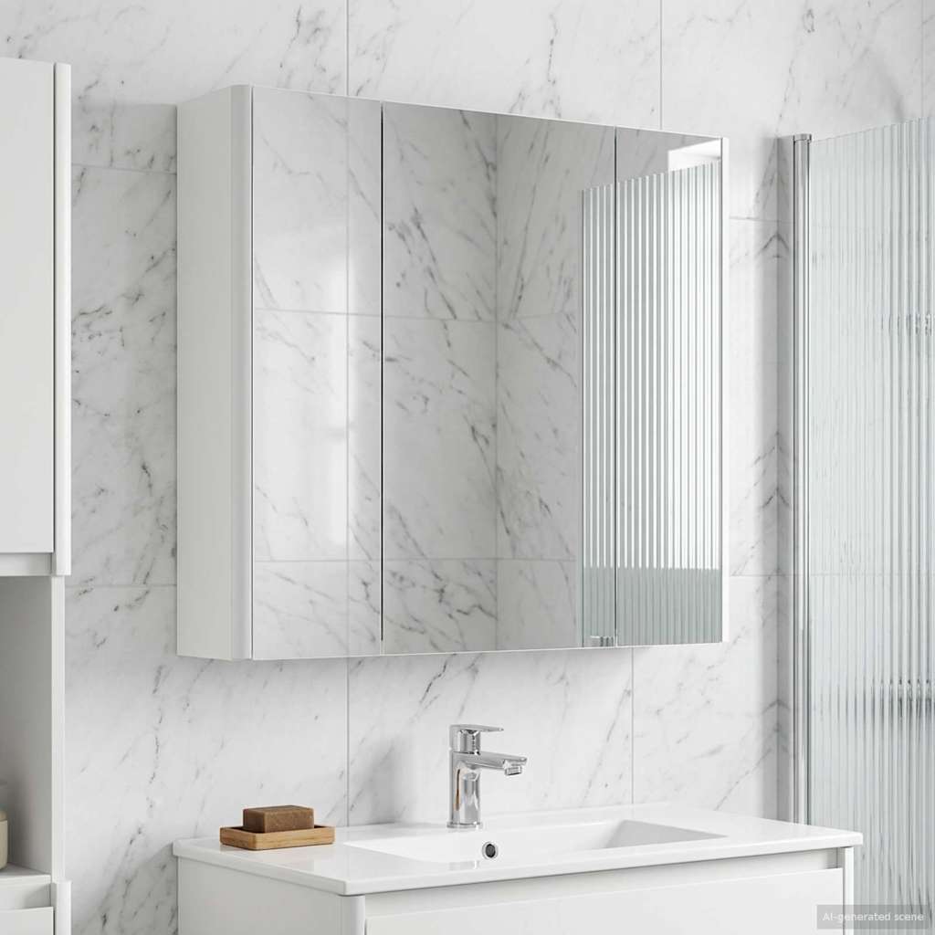 Badezimmerspiegelschrank Weiß 63,5 x 15,5 x 60,5 cm