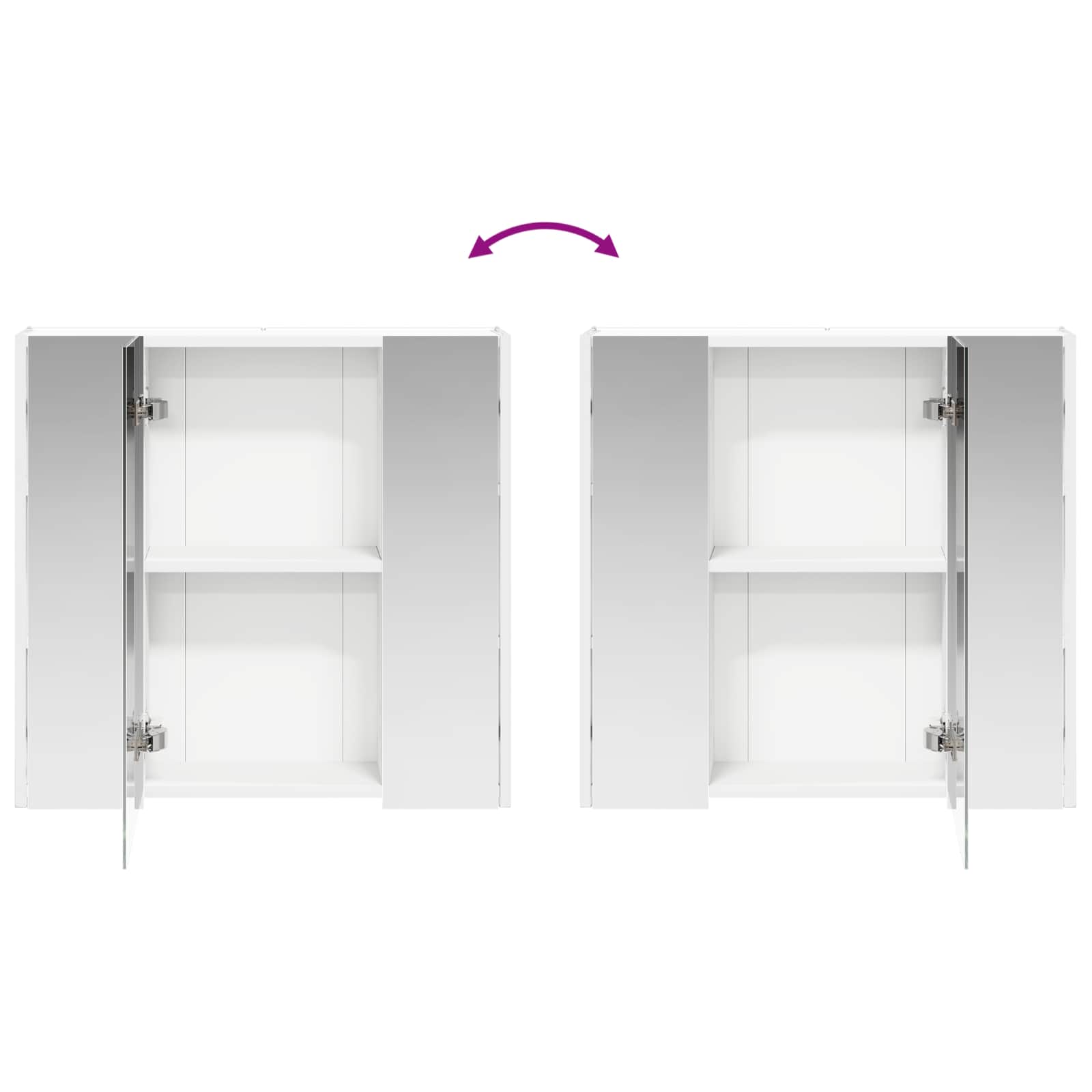 Badezimmerspiegelschrank Weiß 63,5 x 15,5 x 60,5 cm