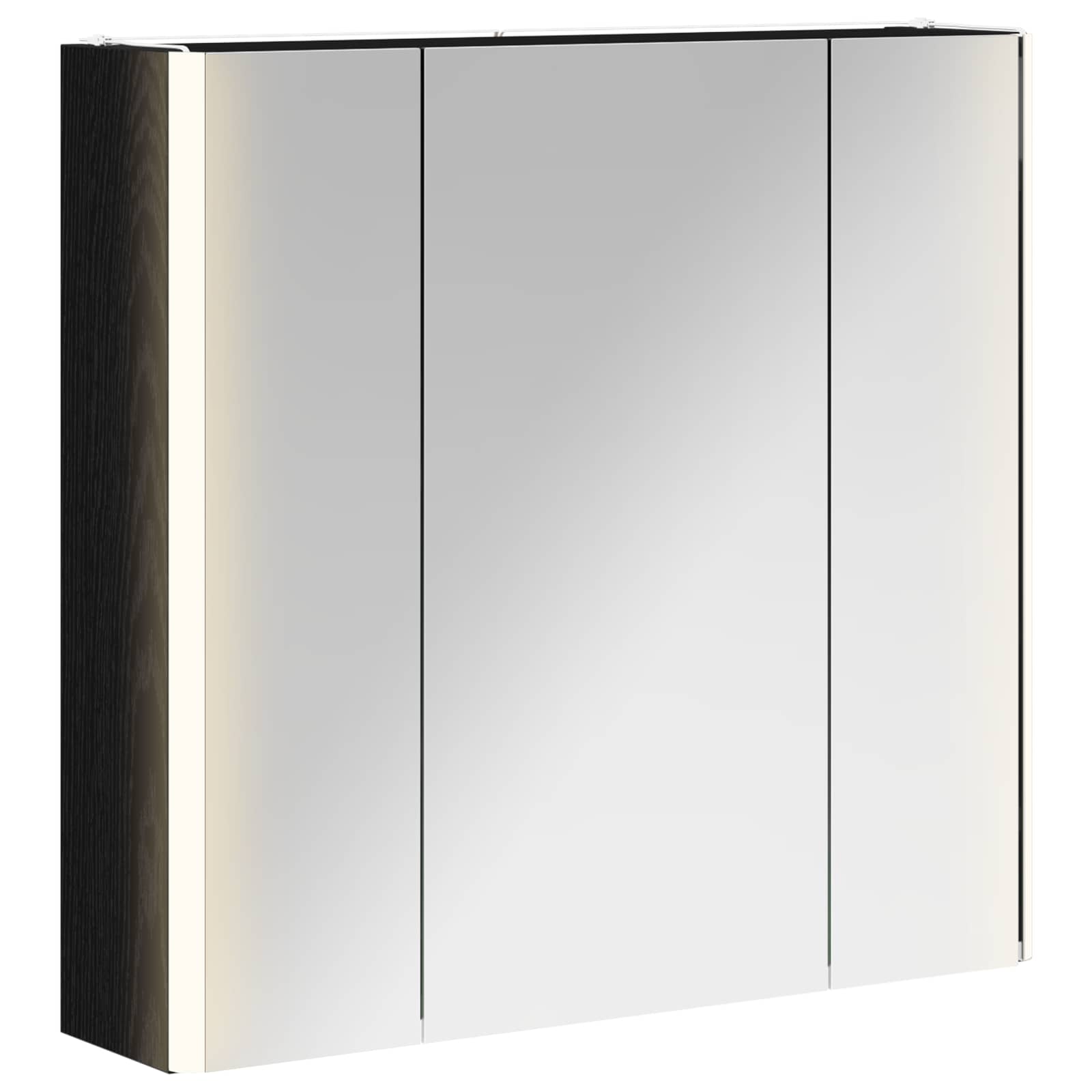 Badezimmerspiegelschrank Schwarz Eichen-Optik