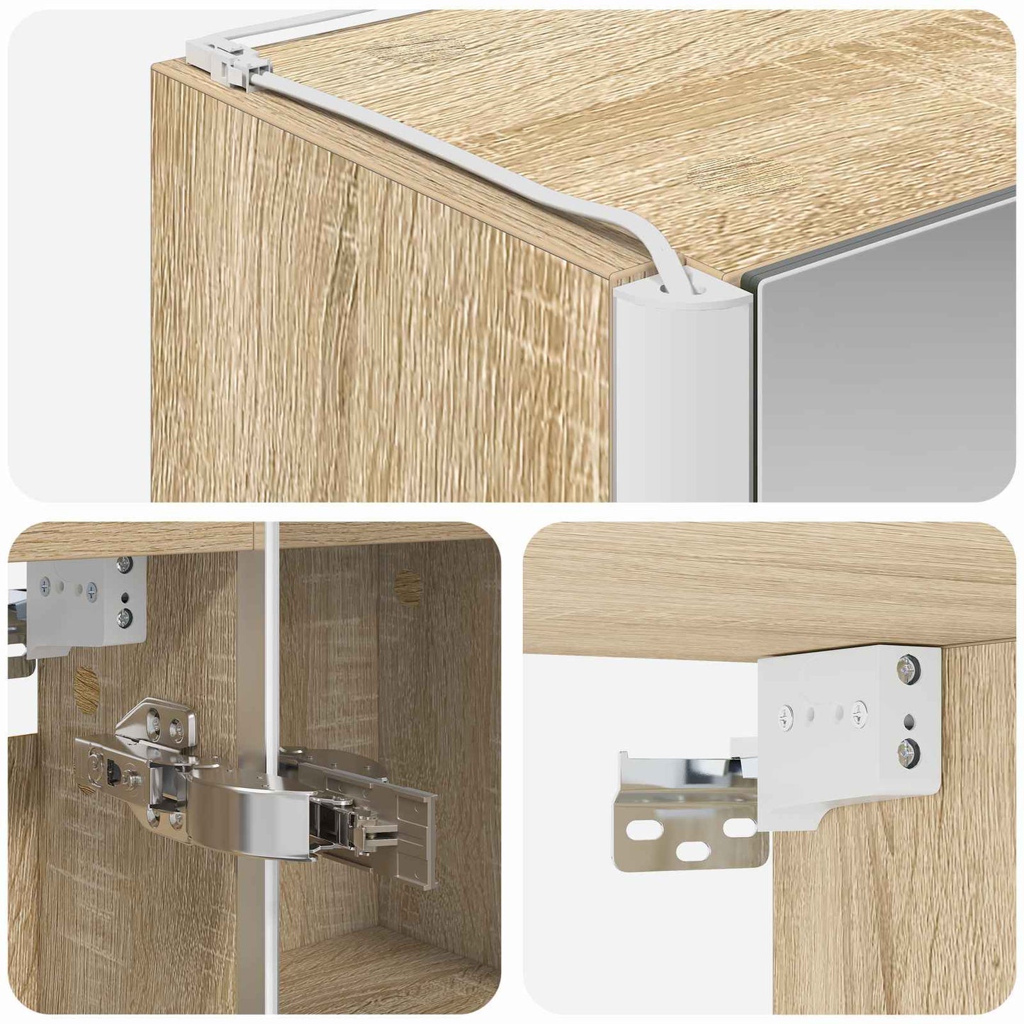 Badezimmerspiegelschrank Sonoma-Eiche 63,5 x 15,5 x 60,5 cm