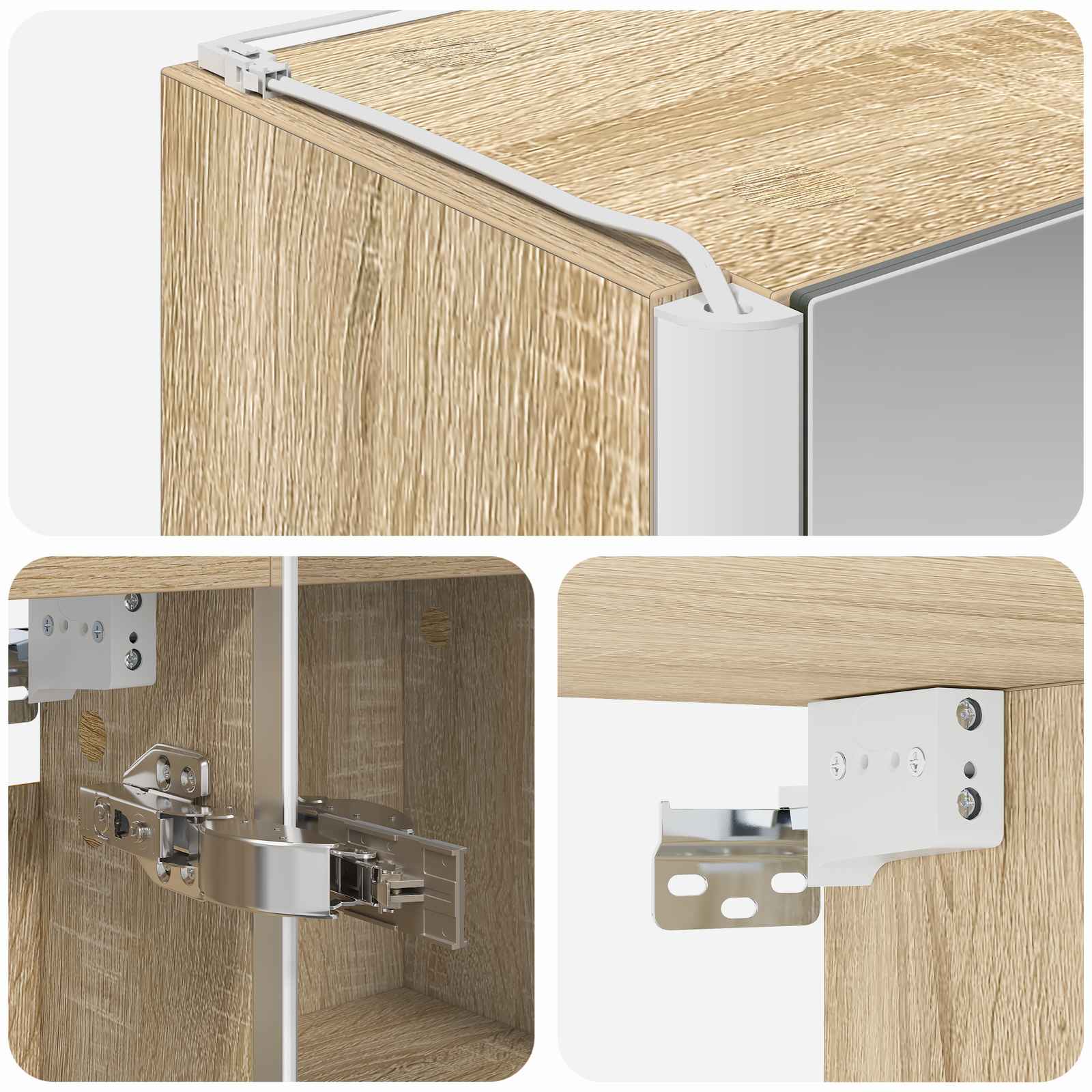 Badezimmerspiegelschrank Sonoma-Eiche 63,5 x 15,5 x 60,5 cm