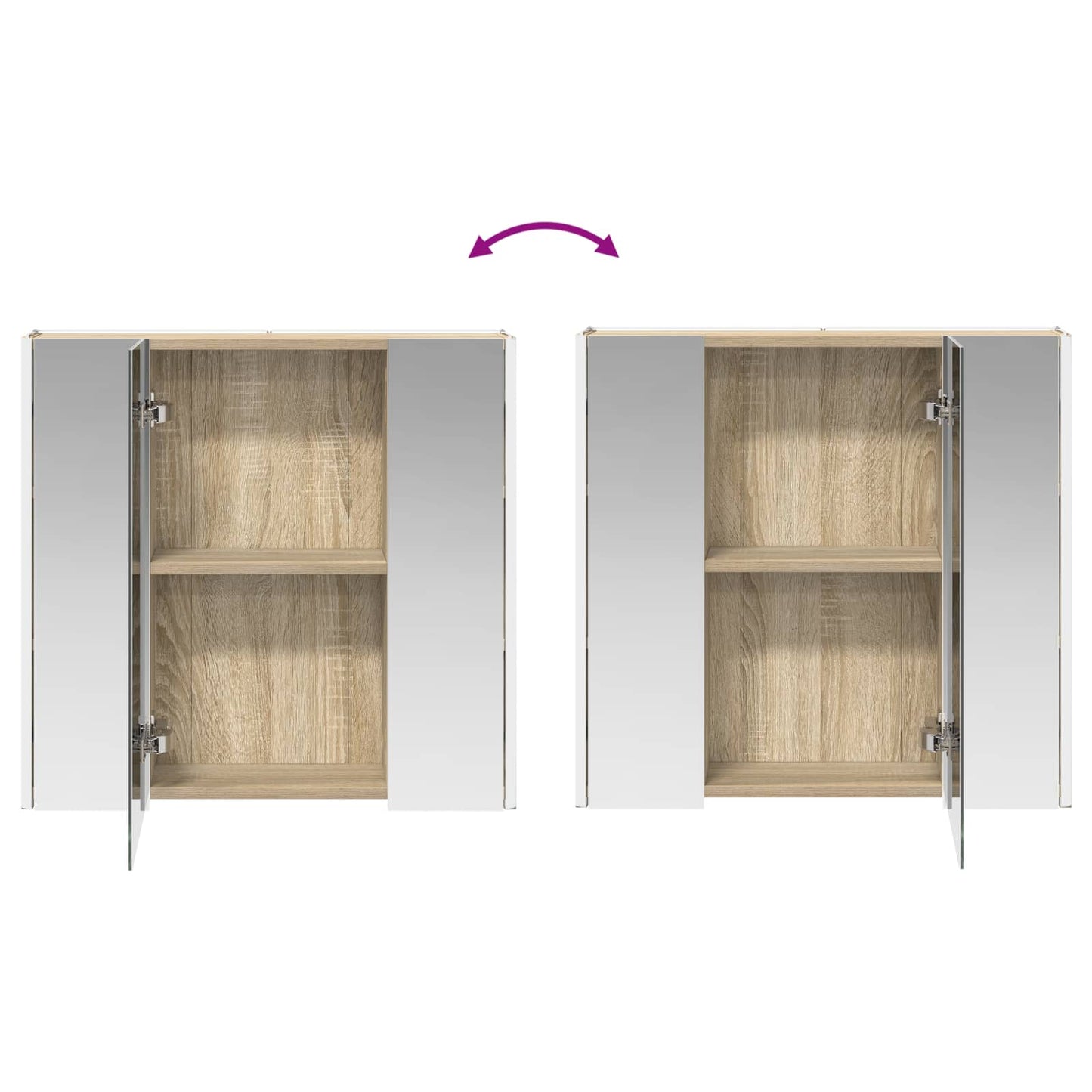 Badezimmerspiegelschrank Sonoma-Eiche 63,5 x 15,5 x 60,5 cm