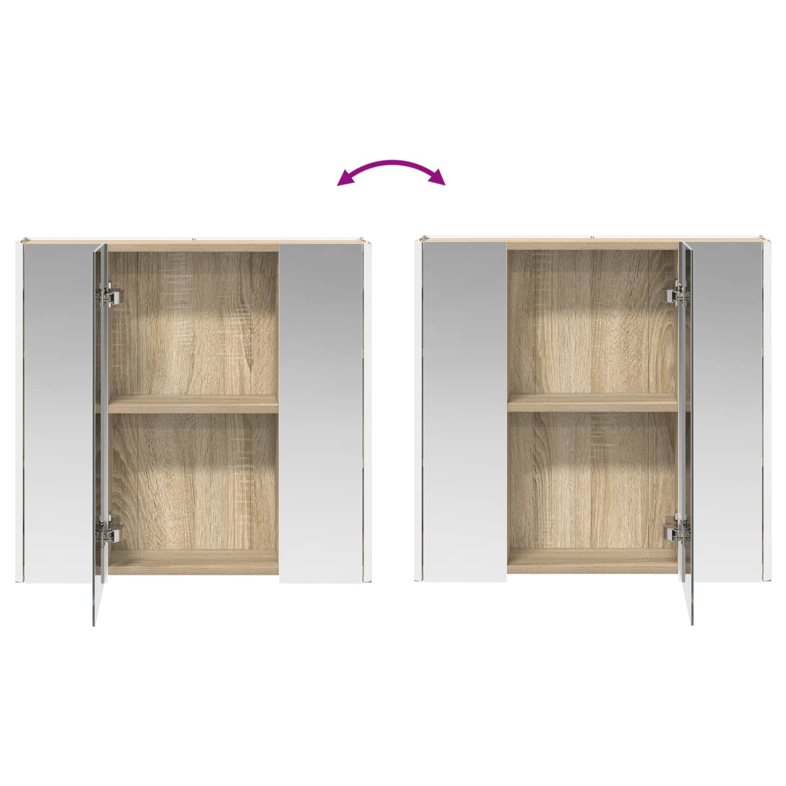 Badezimmerspiegelschrank Sonoma-Eiche 63,5 x 15,5 x 60,5 cm