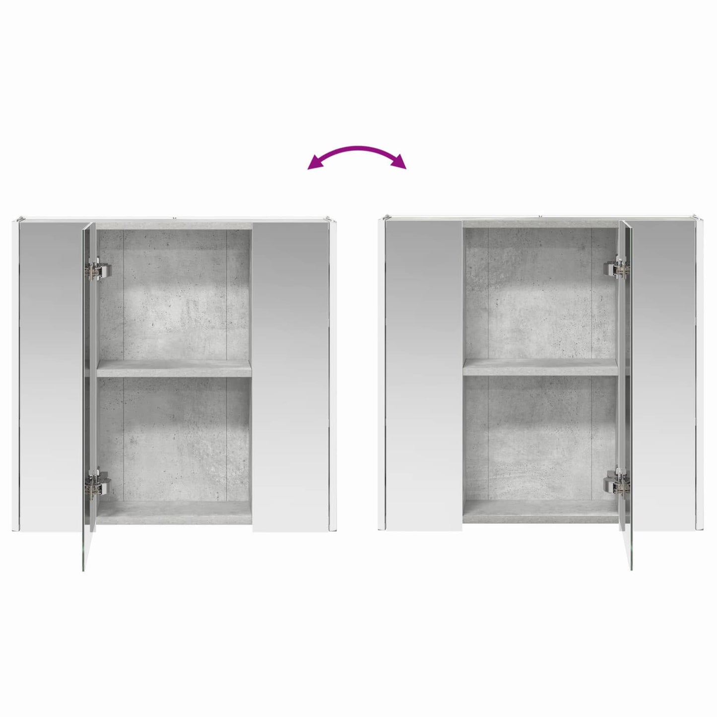 Badezimmerspiegelschrank Beton Grau 63,5 x 15,5 x 60,5 cm