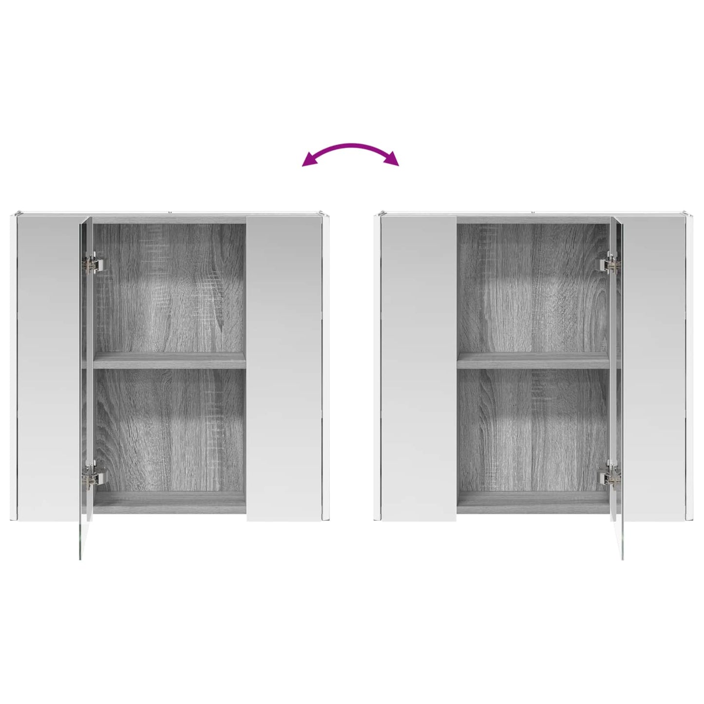 Badezimmerspiegelschrank Graues Sonoma 63,5 x 15,5 x 60,5 cm