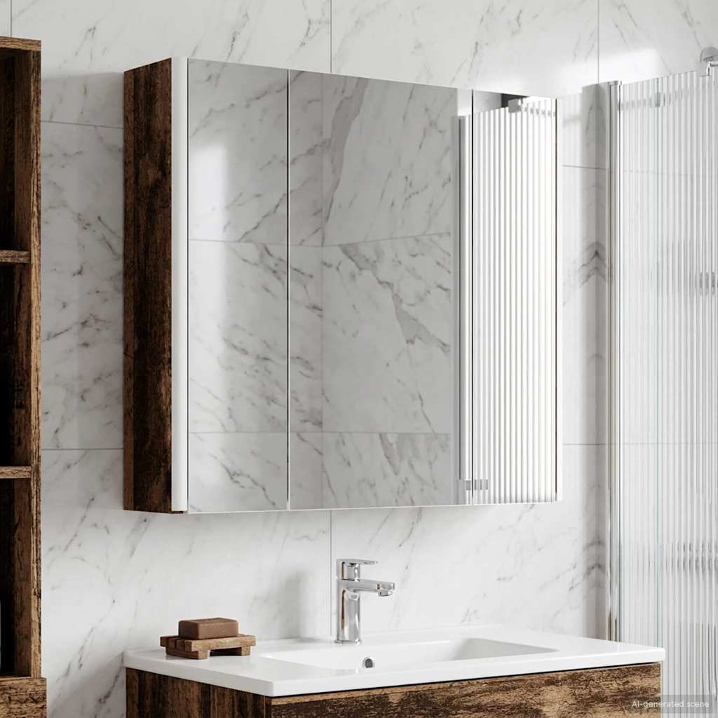 Badezimmerspiegelschrank Altholz 63,5 x 15,5 x 60,5 cm