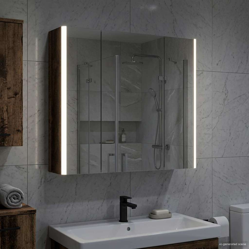 Badezimmerspiegelschrank Altholz 63,5 x 15,5 x 60,5 cm