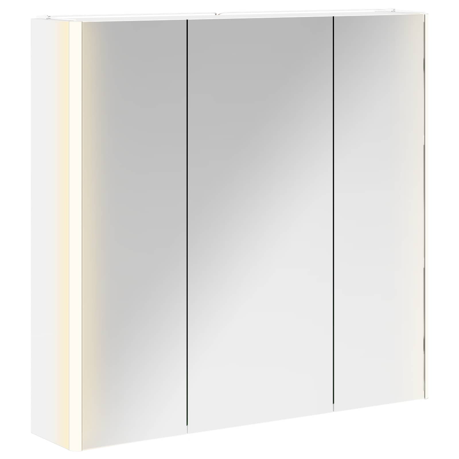 Badezimmerspiegelschrank Weiß 73,5 x 15,5 x 70 cm Holzwerkstoff