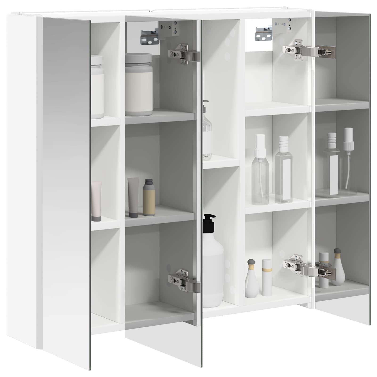 Badezimmerspiegelschrank Weiß 73,5 x 15,5 x 70 cm Holzwerkstoff