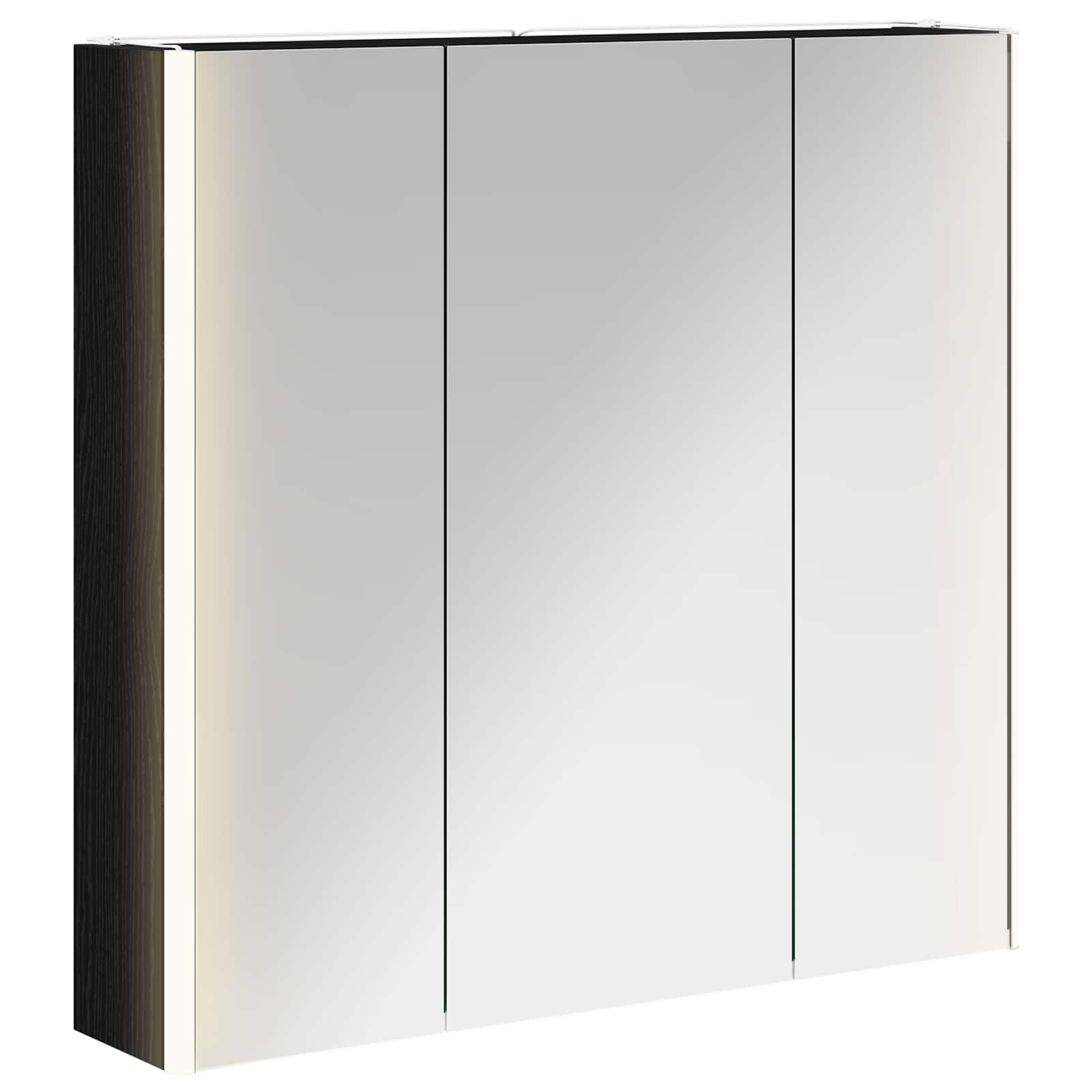 Badezimmerspiegelschrank Schwarz Eichen-Optik