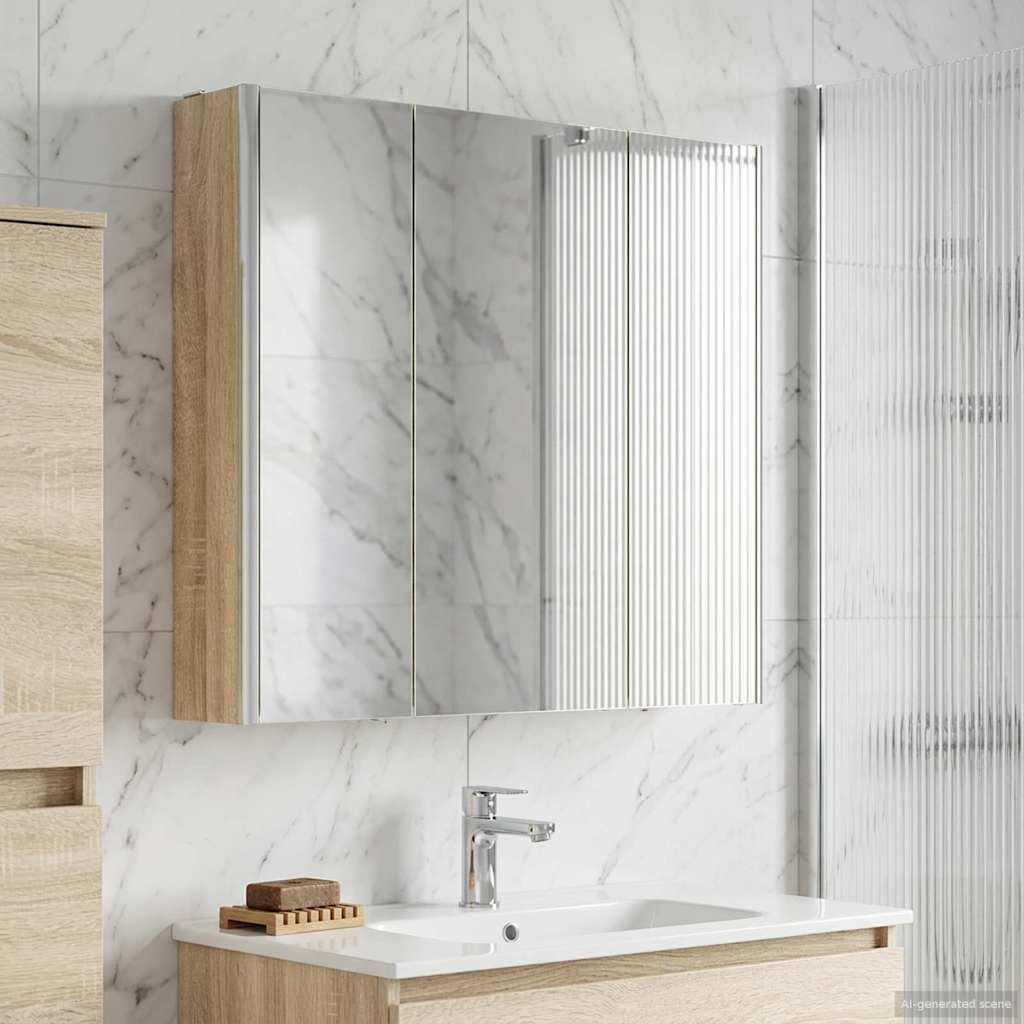Badezimmerspiegelschrank Sonoma-Eiche 73,5 x 15,5 x 70 cm