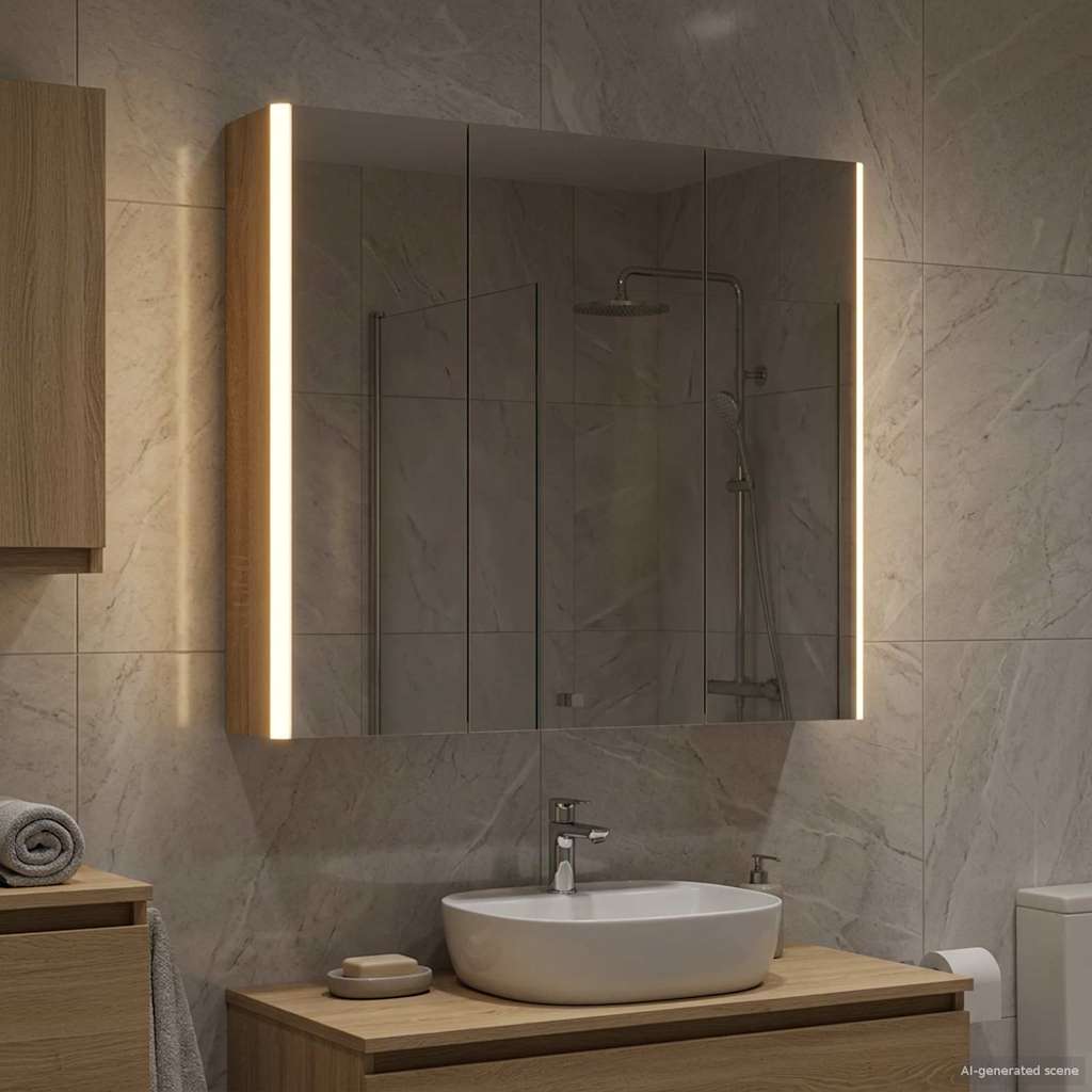 Badezimmerspiegelschrank Sonoma-Eiche 73,5 x 15,5 x 70 cm