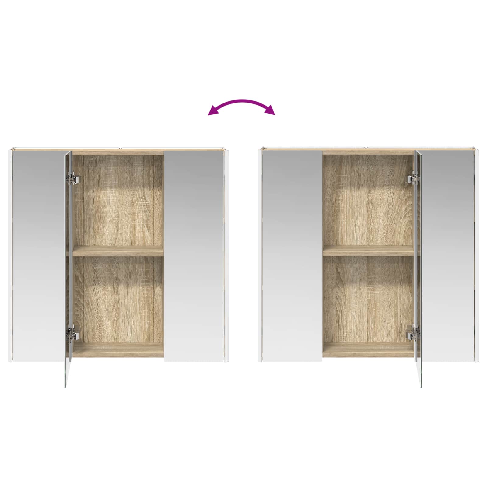 Badezimmerspiegelschrank Sonoma-Eiche 73,5 x 15,5 x 70 cm